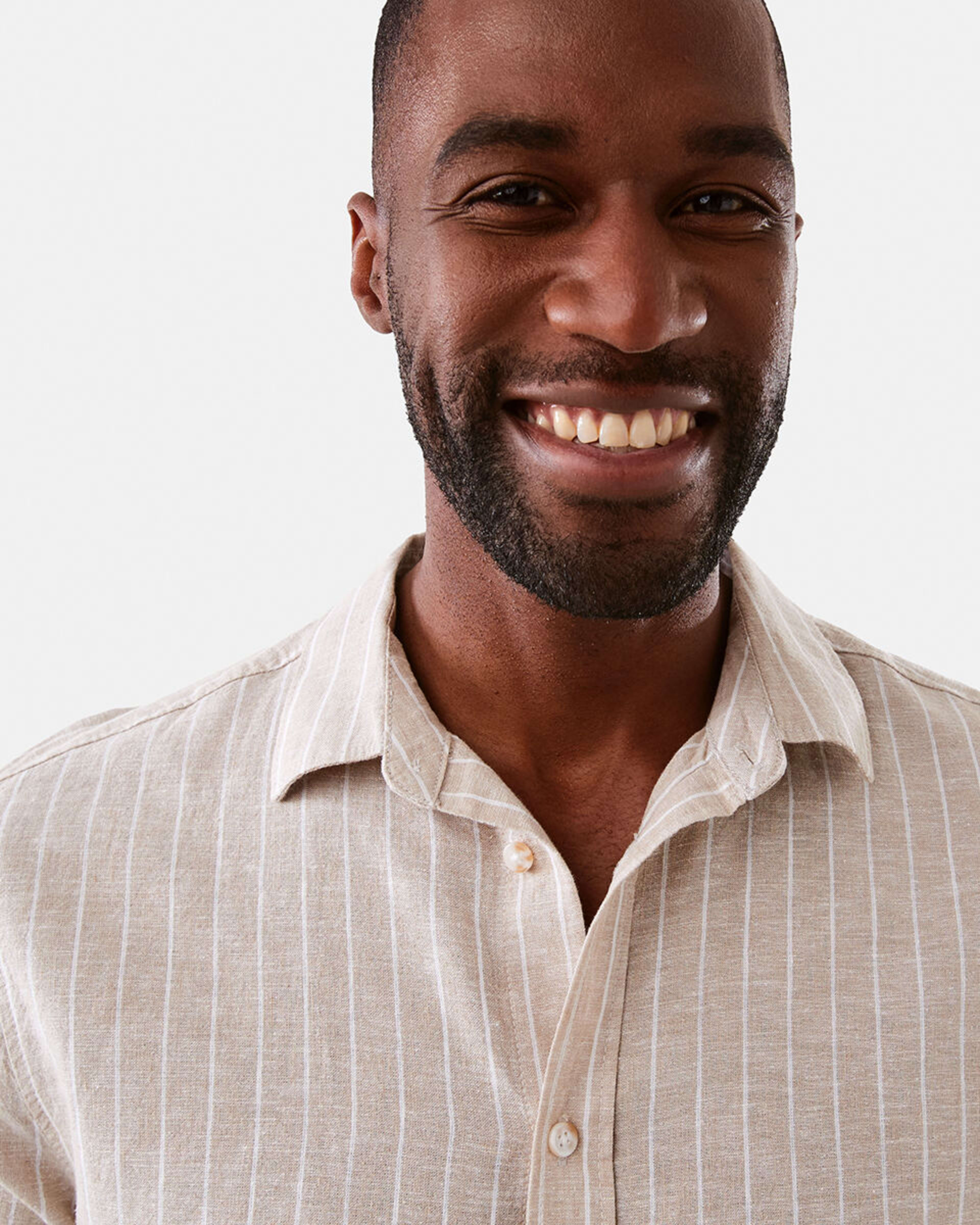 4 Long Sleeve Stripe Linen Blend Shirt Nat Stripe, 4 of 6