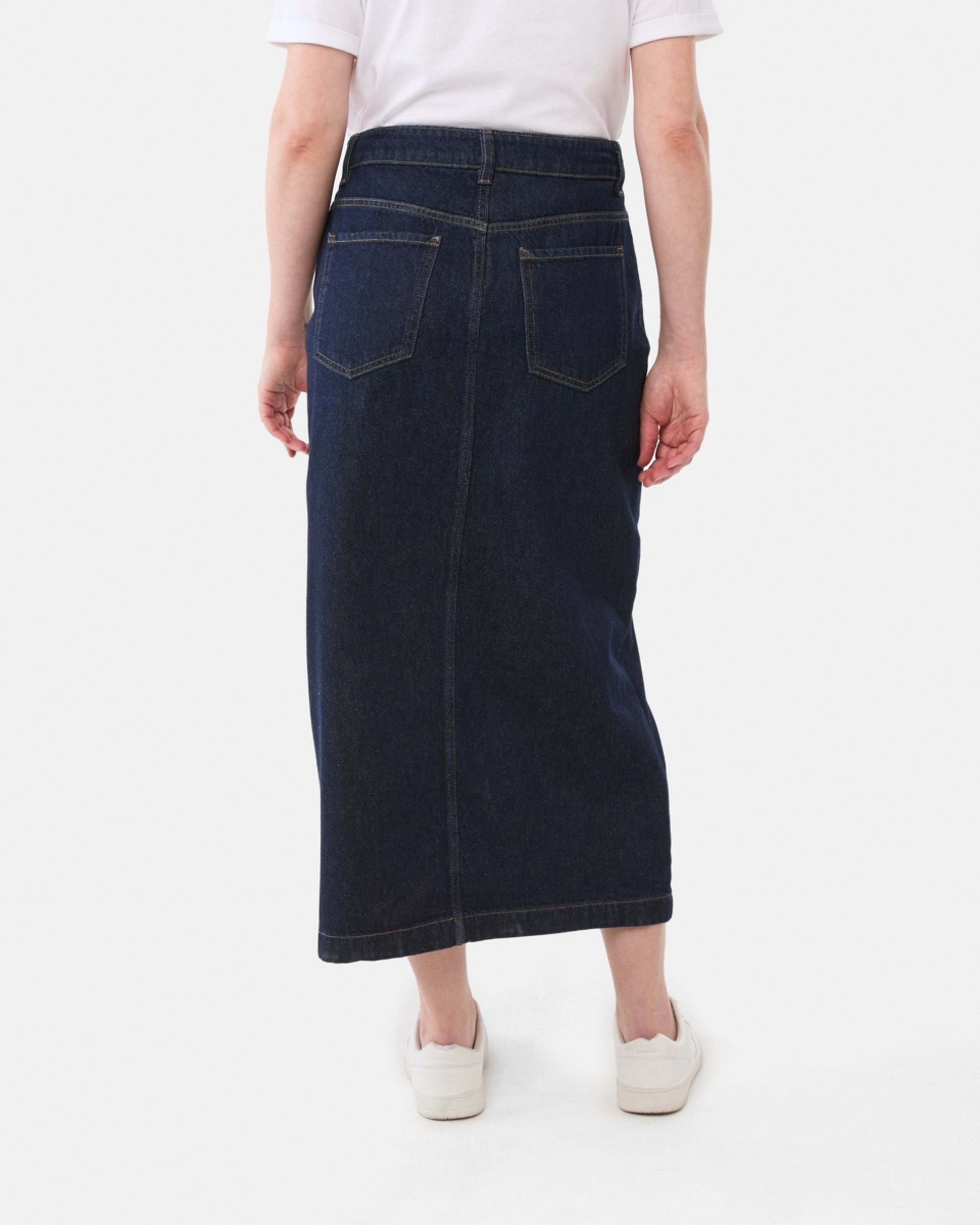 3 Denim Maxi Skirt INDIGO WASH, 3 of 5