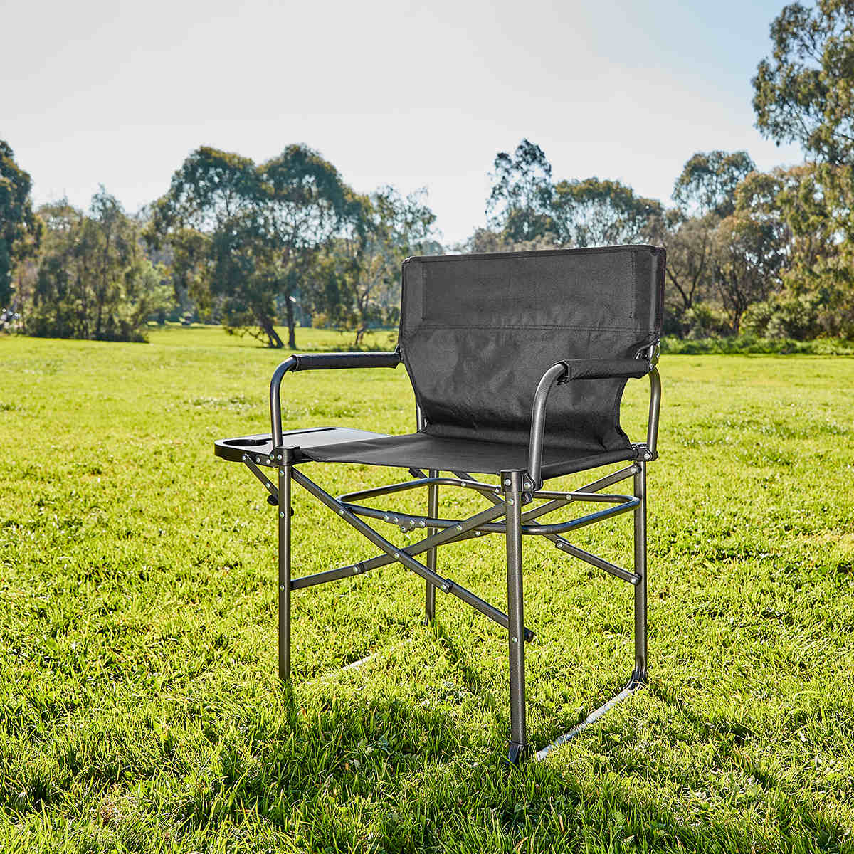 Director s Chair with Side Table Black