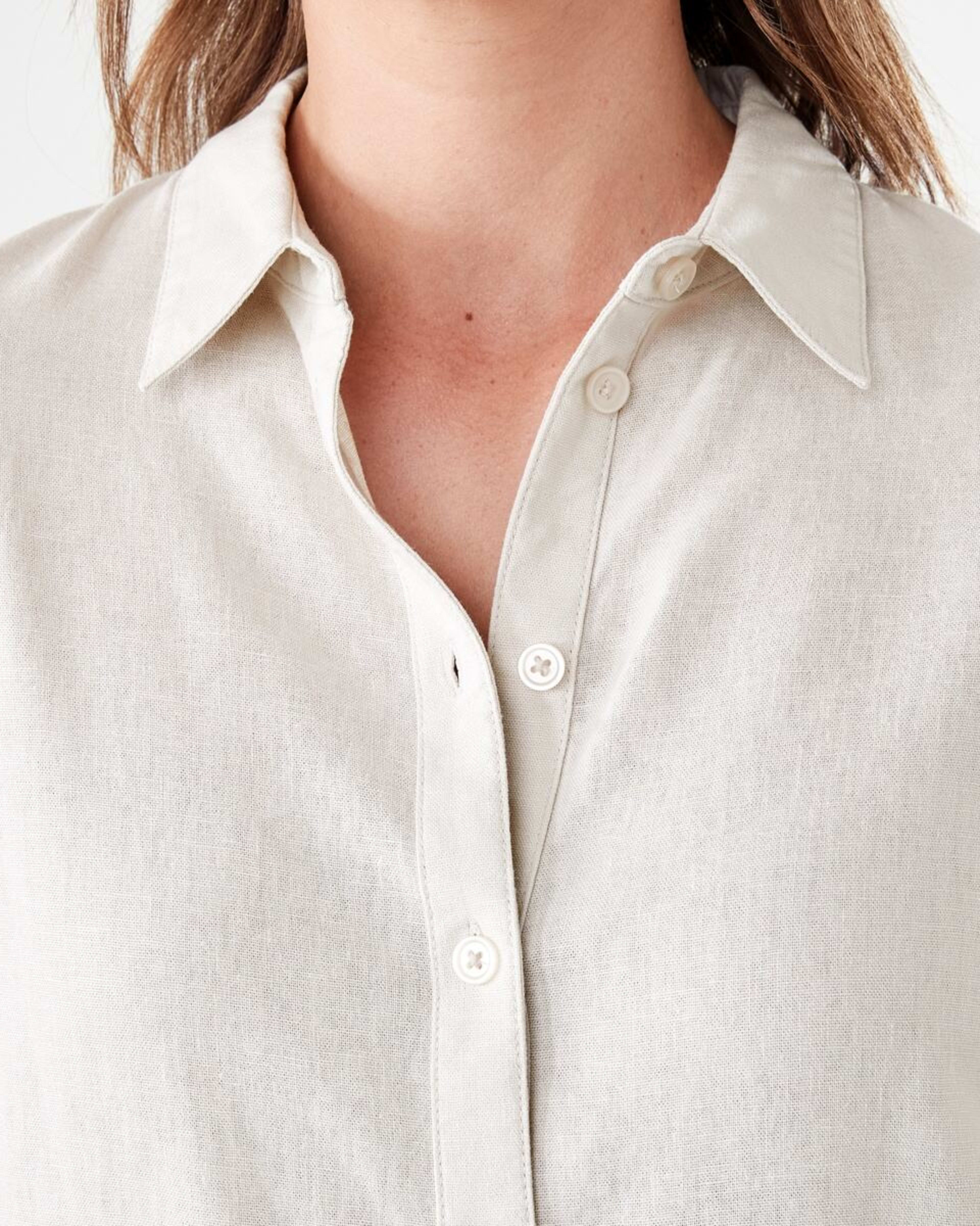 5 Long Sleeve Linen Blend Shirt NATURAL BEIGE, 5 of 6