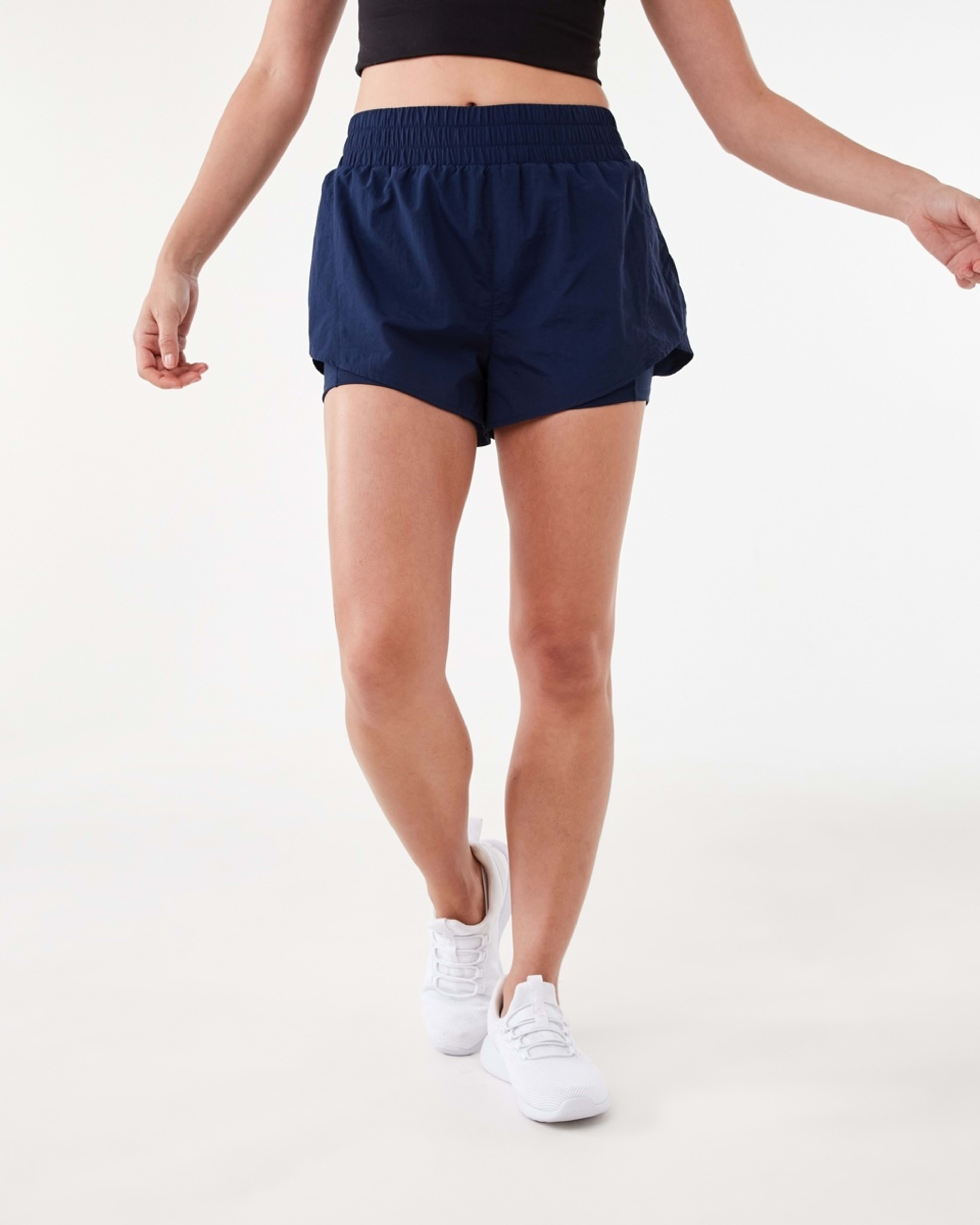 6 Active Womens Retro Running Shorts Deep Blu, 6 of 6