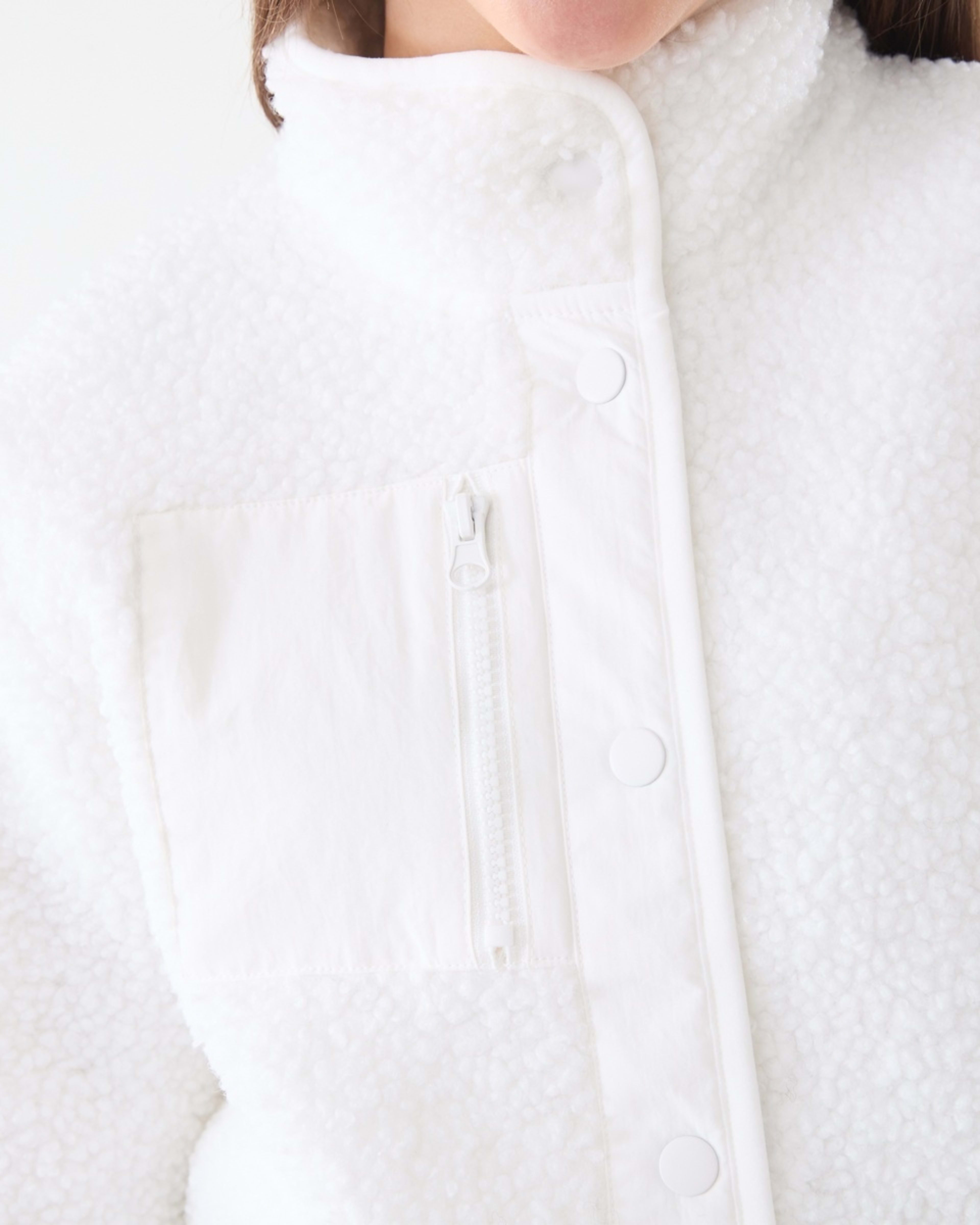 4 Teddy Fleece Jacket Snw White, 4 of 6