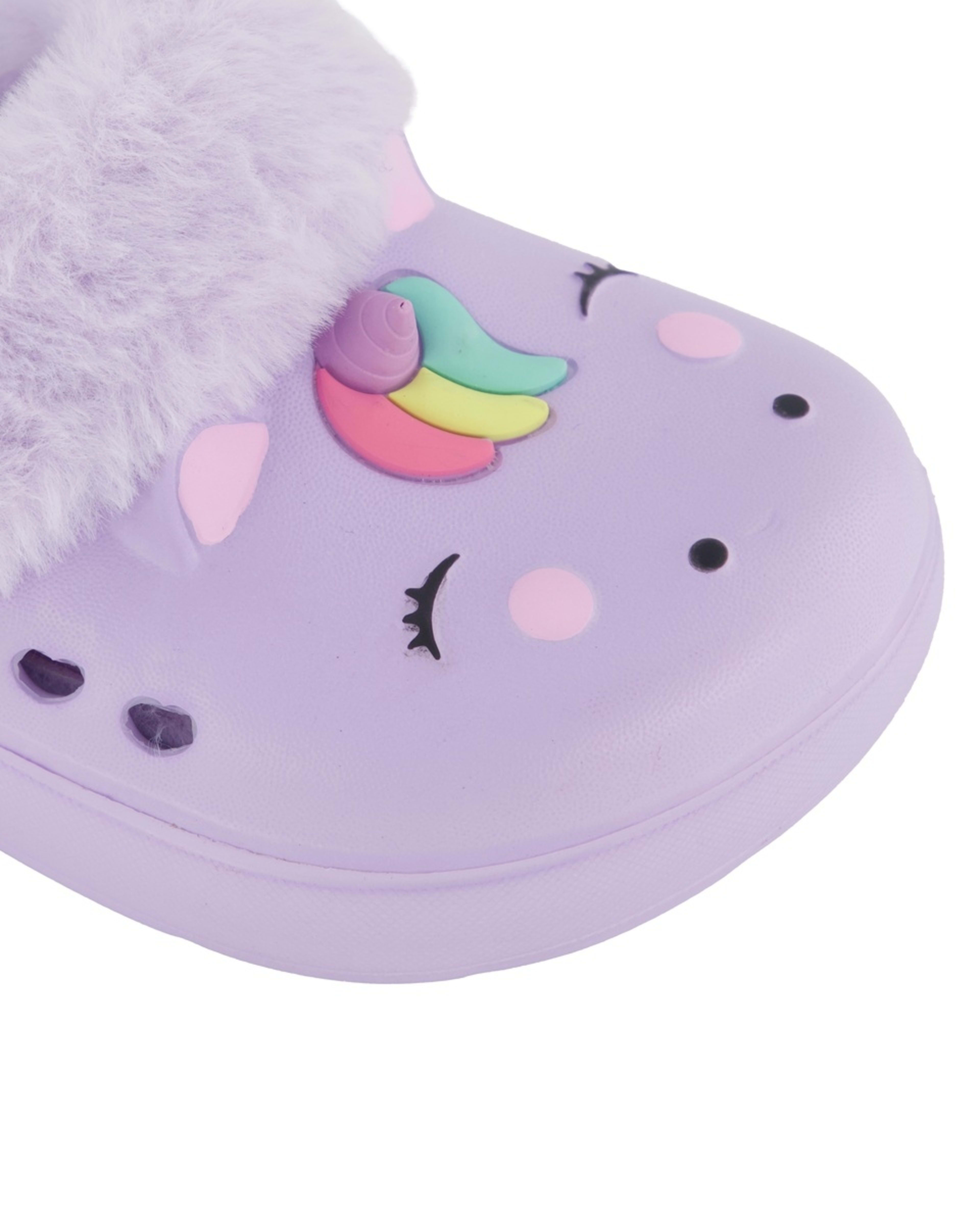 4 Junior Faux Fur Lined Clogs Uni Lilac, 4 of 4
