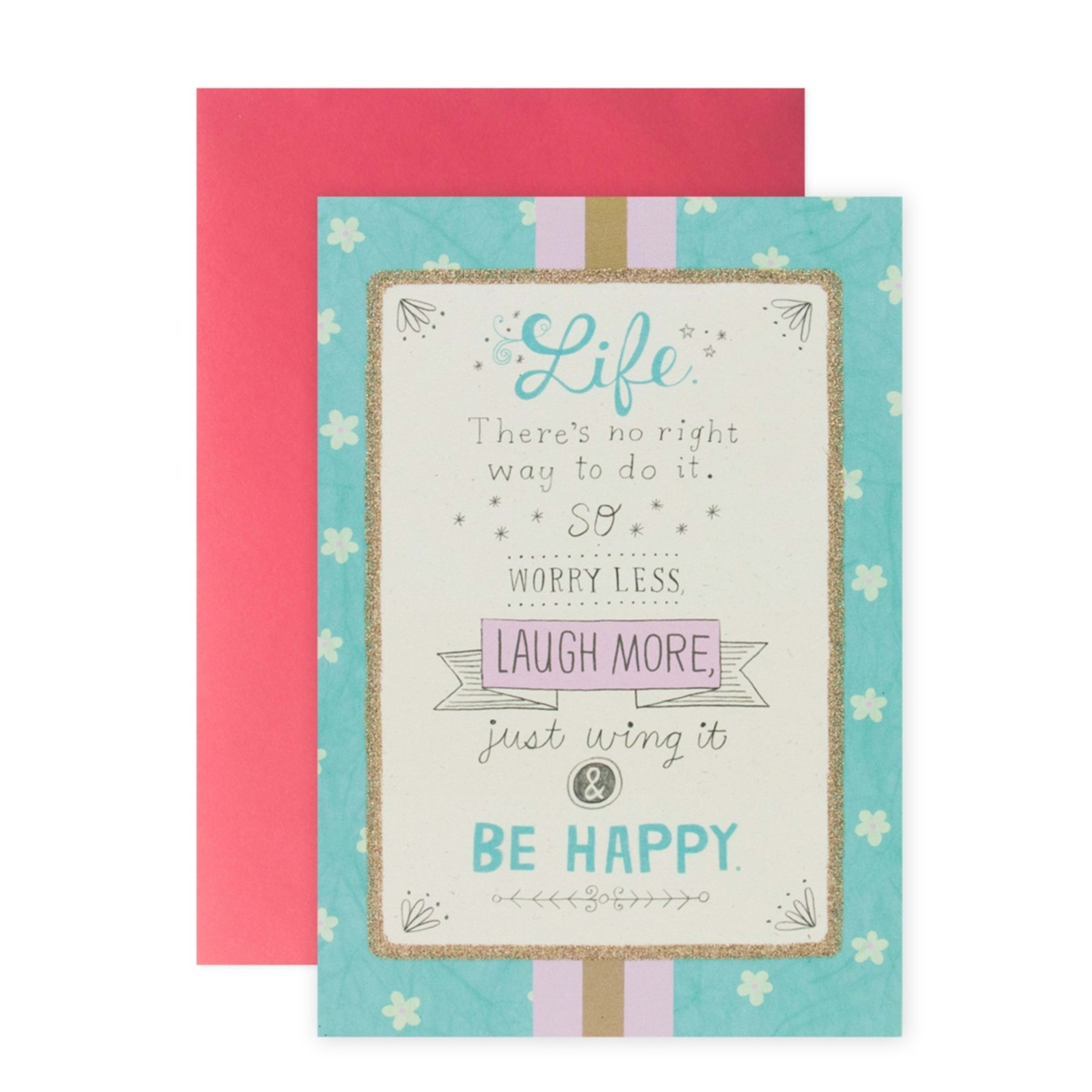 1 Connections from Hallmark Birthday Card - Worry Less, Laugh More