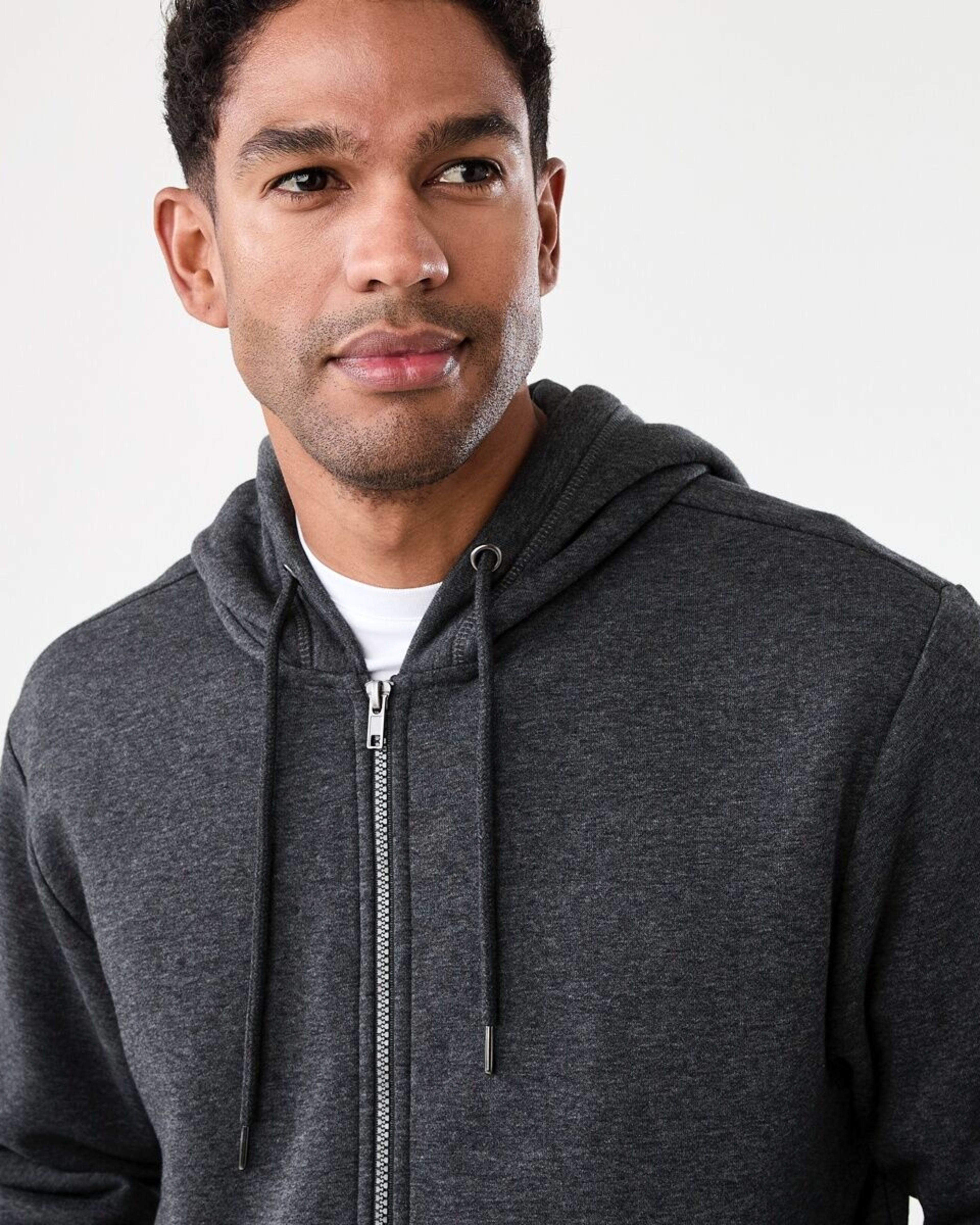 5 Comfort Zip Through Hoodie Charcoal Marle, 5 of 7