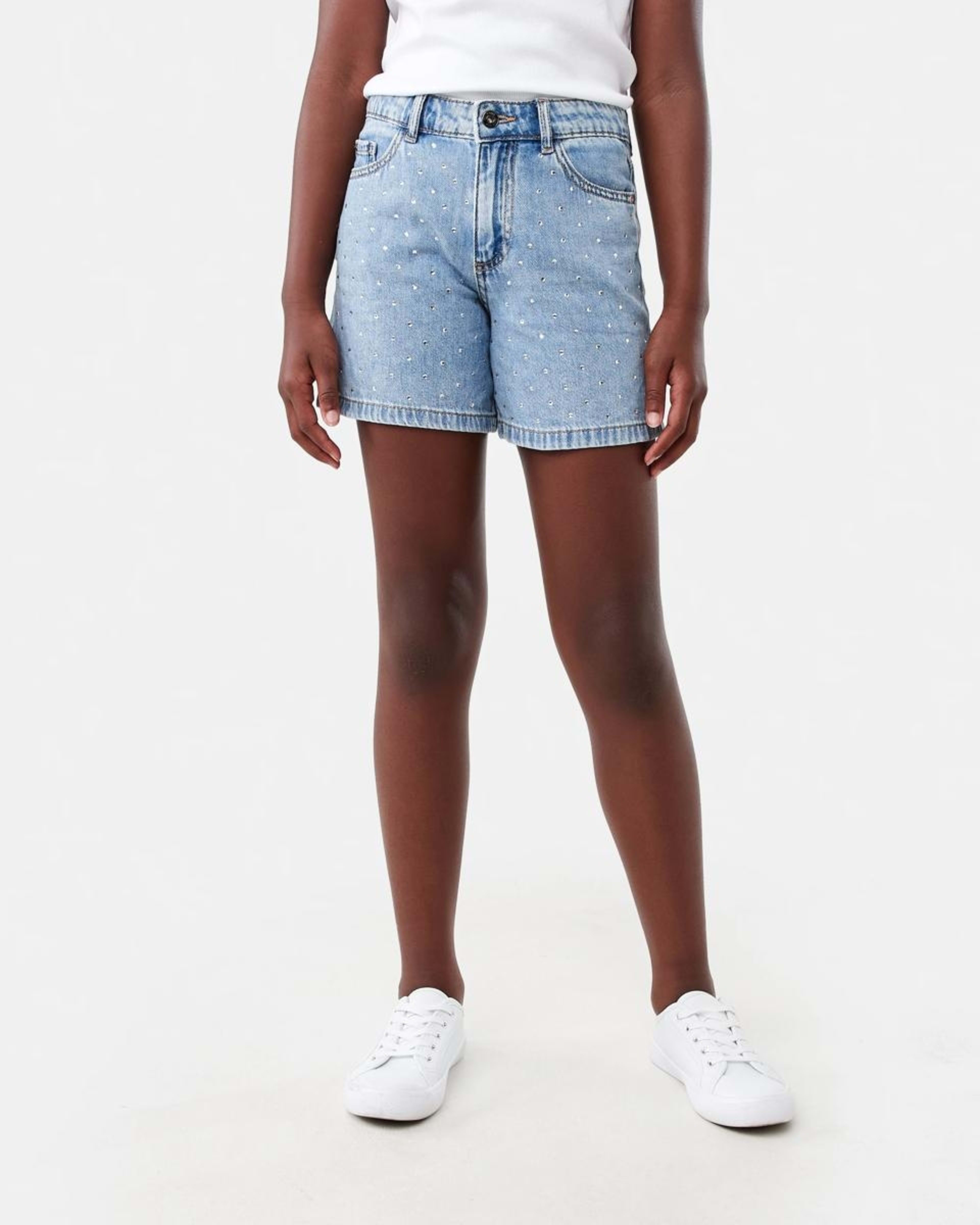 1 Diamante Denim Shorts Light Wash, 1 of 8