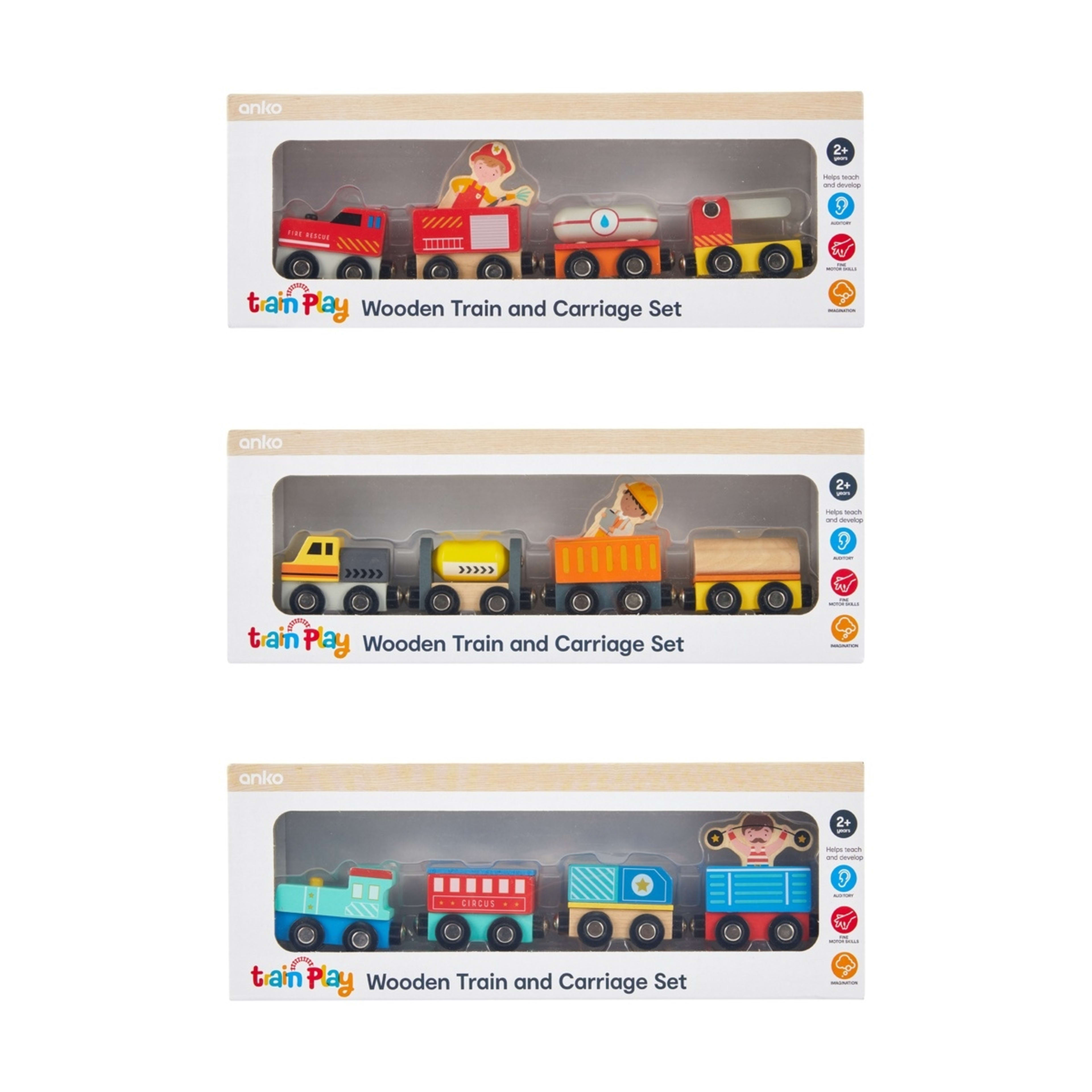 8 Wooden Train and Carriage Set - Assorted, 8 of 10