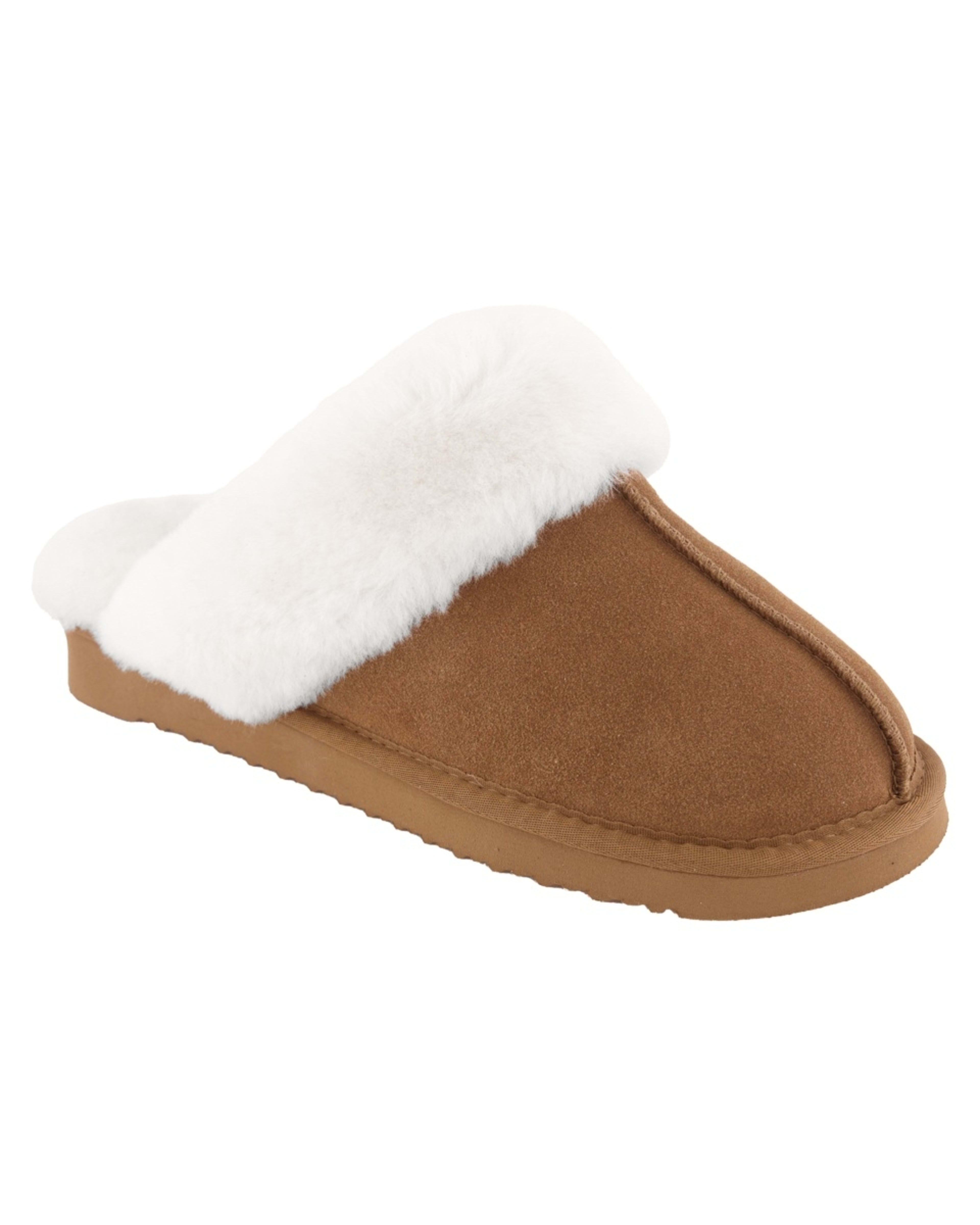 1 Leather Look Wool Scuffs Brown