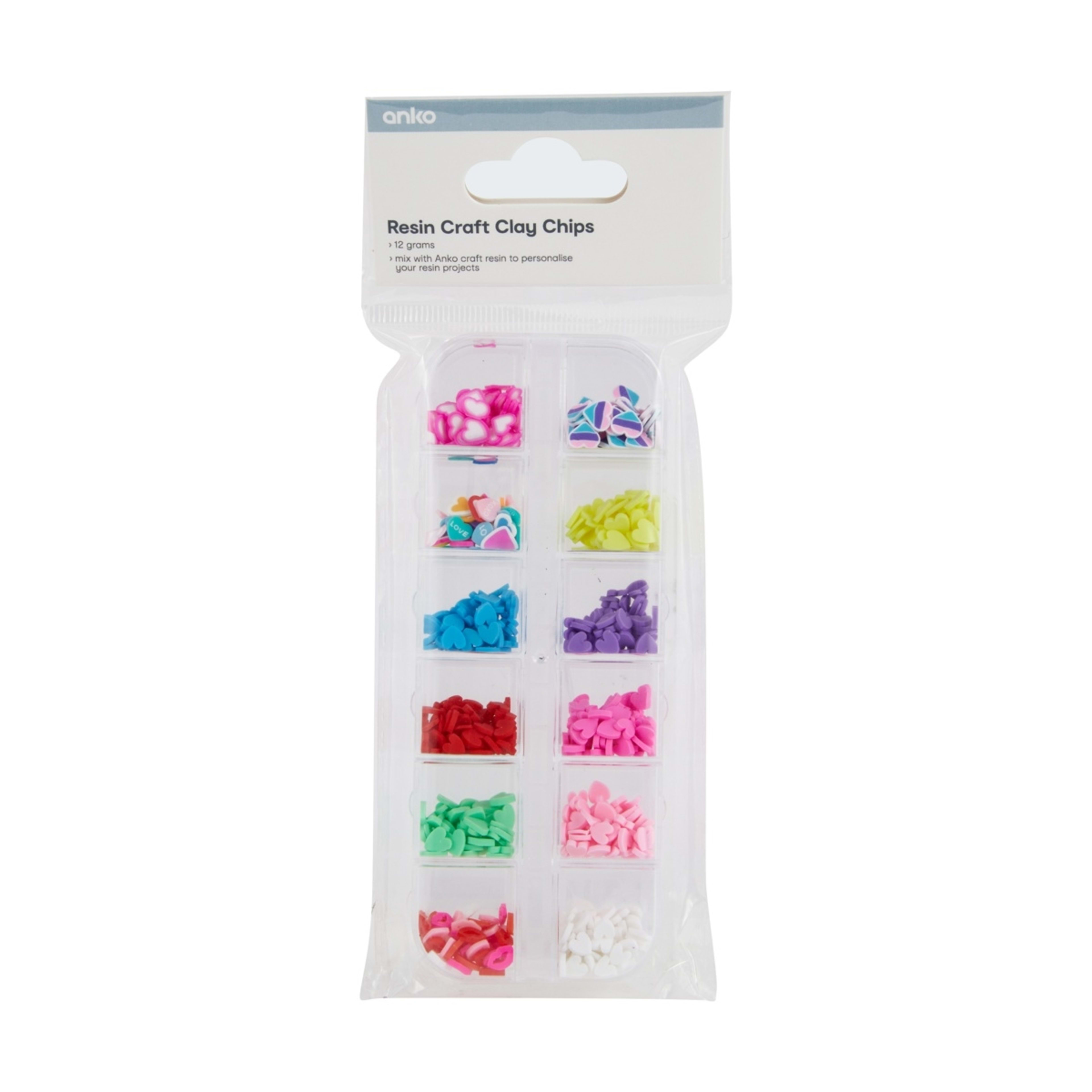 1 Resin Craft Clay Chips - Heart, 1 of 2