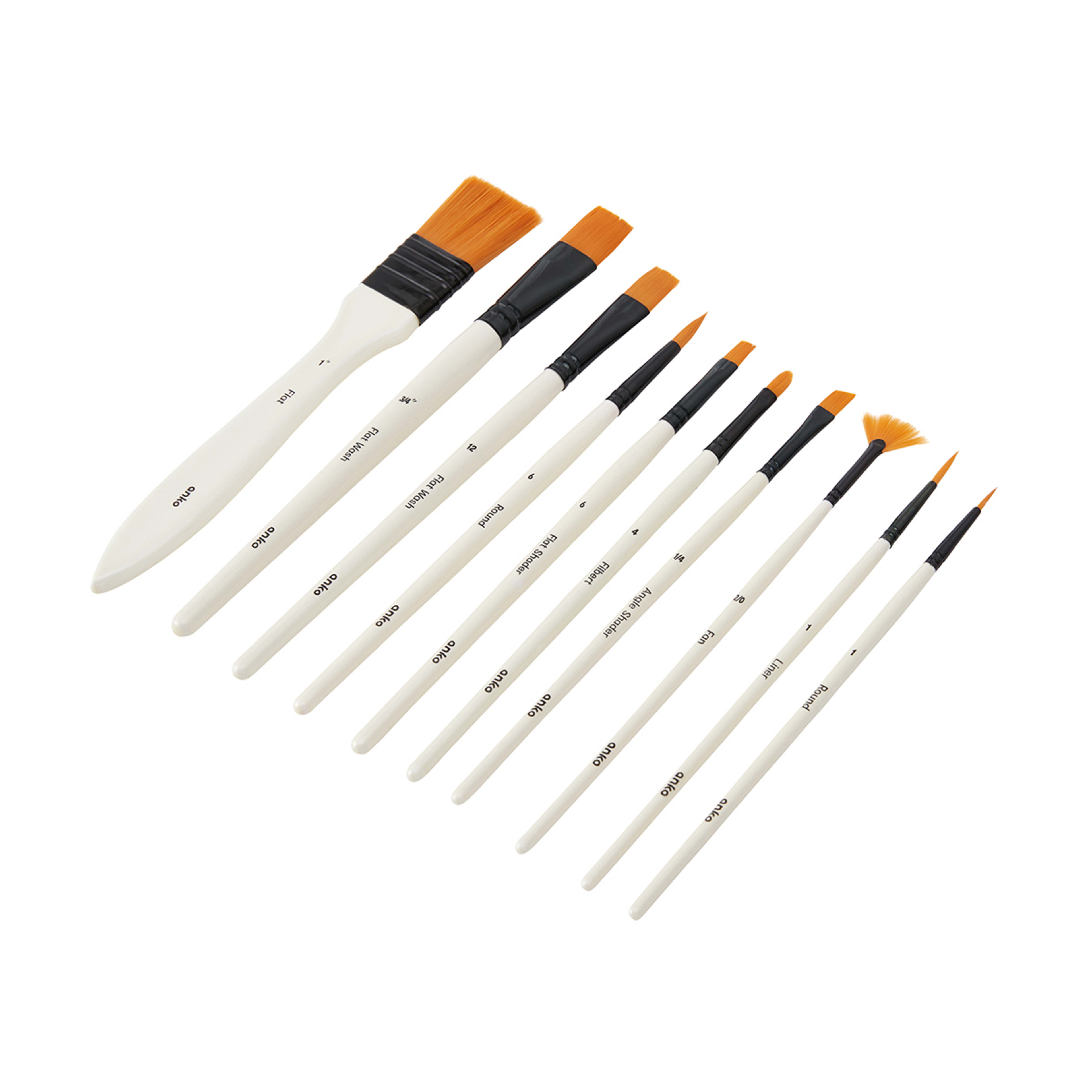 10 Piece Paint Brush Set in Wallet Kmart