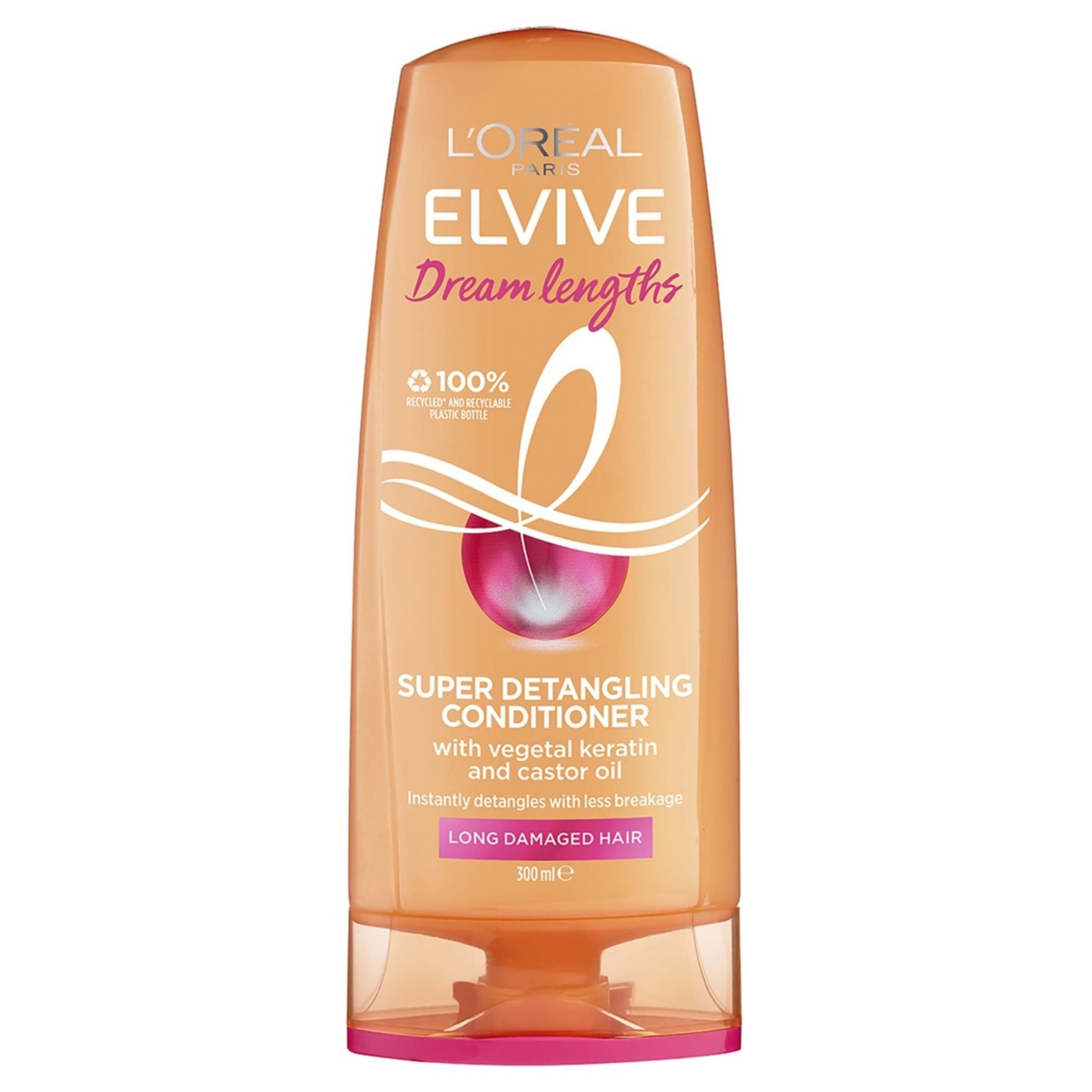 1 L'Oreal Paris Elvive Dream Lengths Super Detangling Conditioner 300ml - Vegetal Keratin and Castor Oil