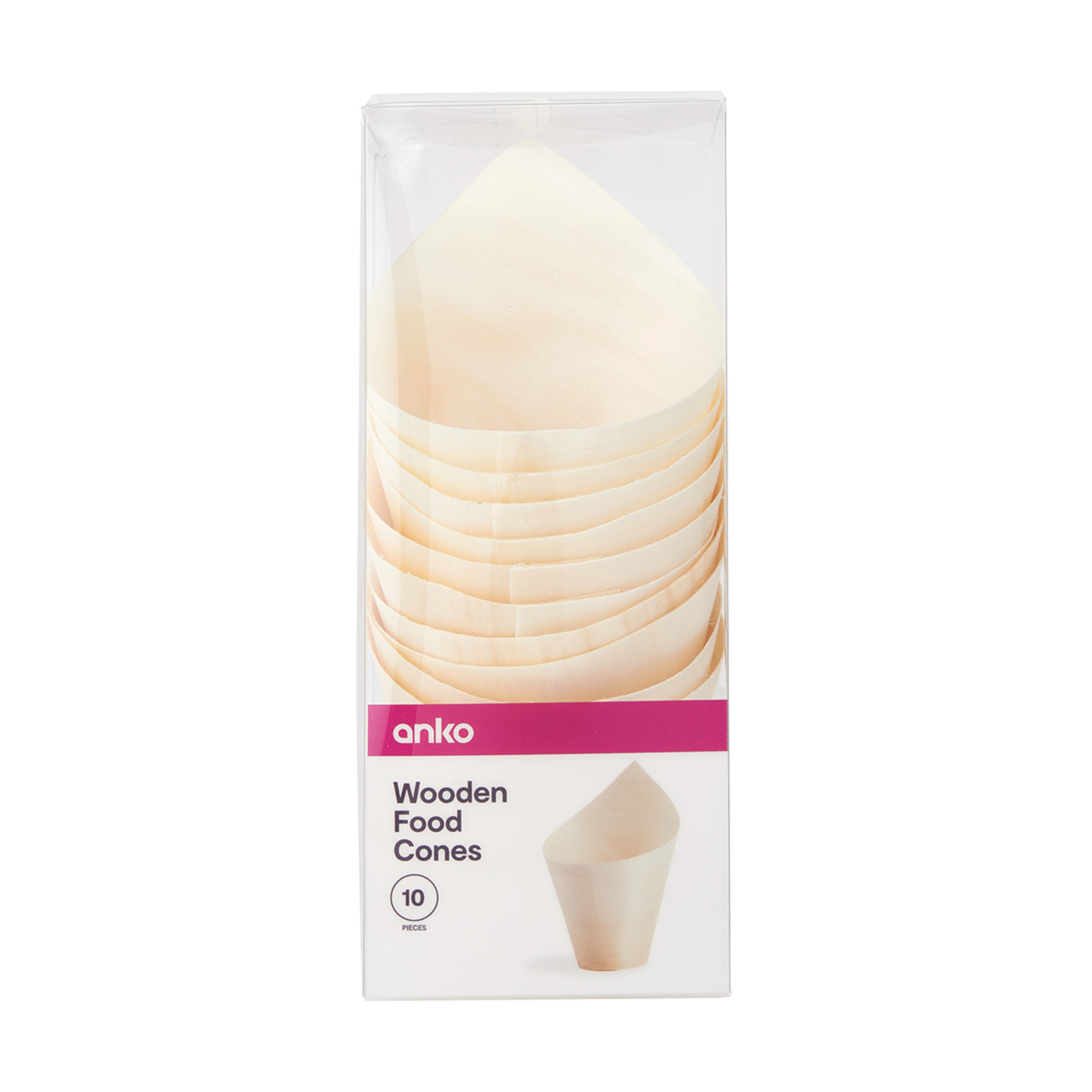 6 10 Pack Wooden Serving Food Cones, 6 of 6