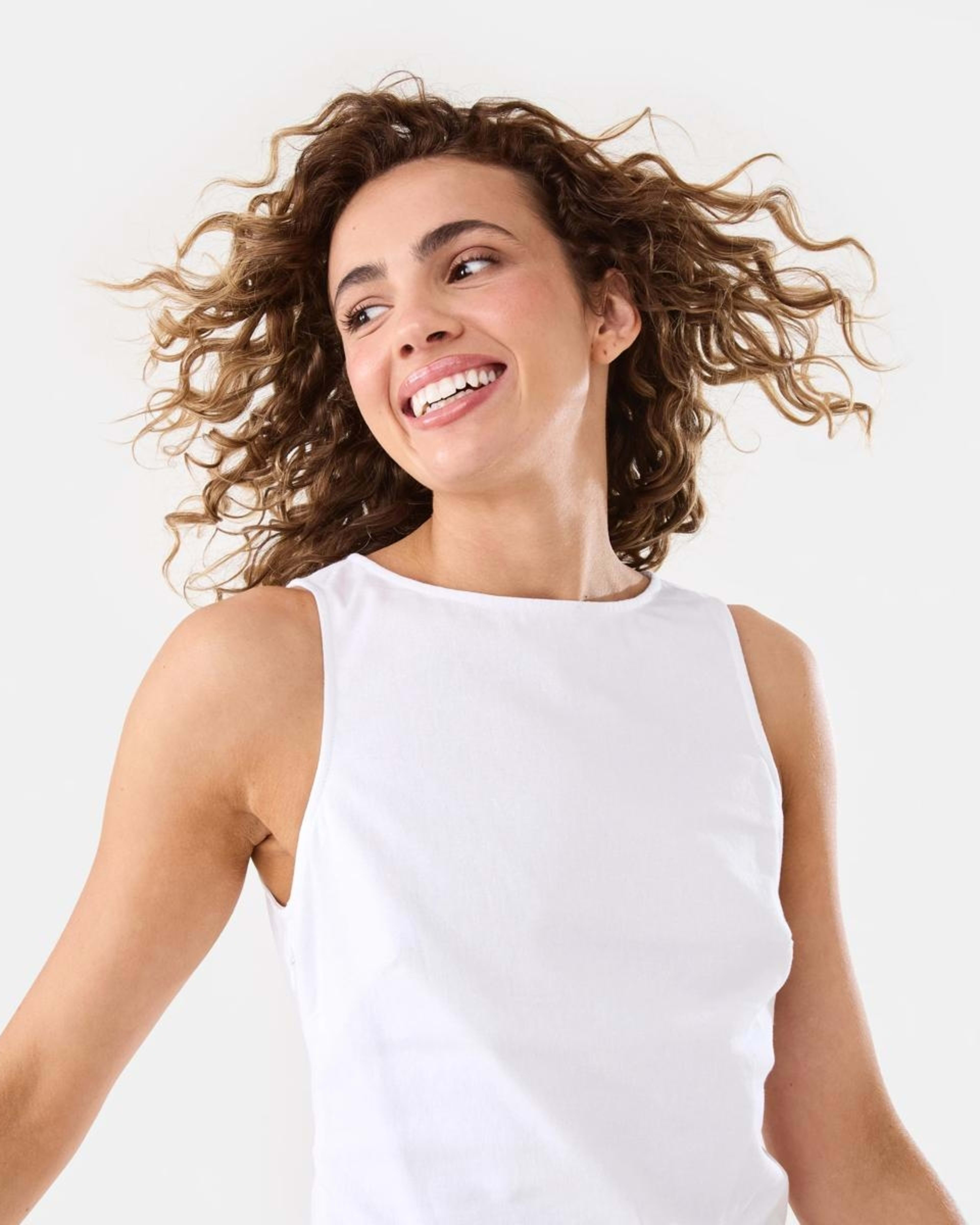 7 Sleeveless Boat Neck Linen Blend Mini Dress WHITE, 7 of 9