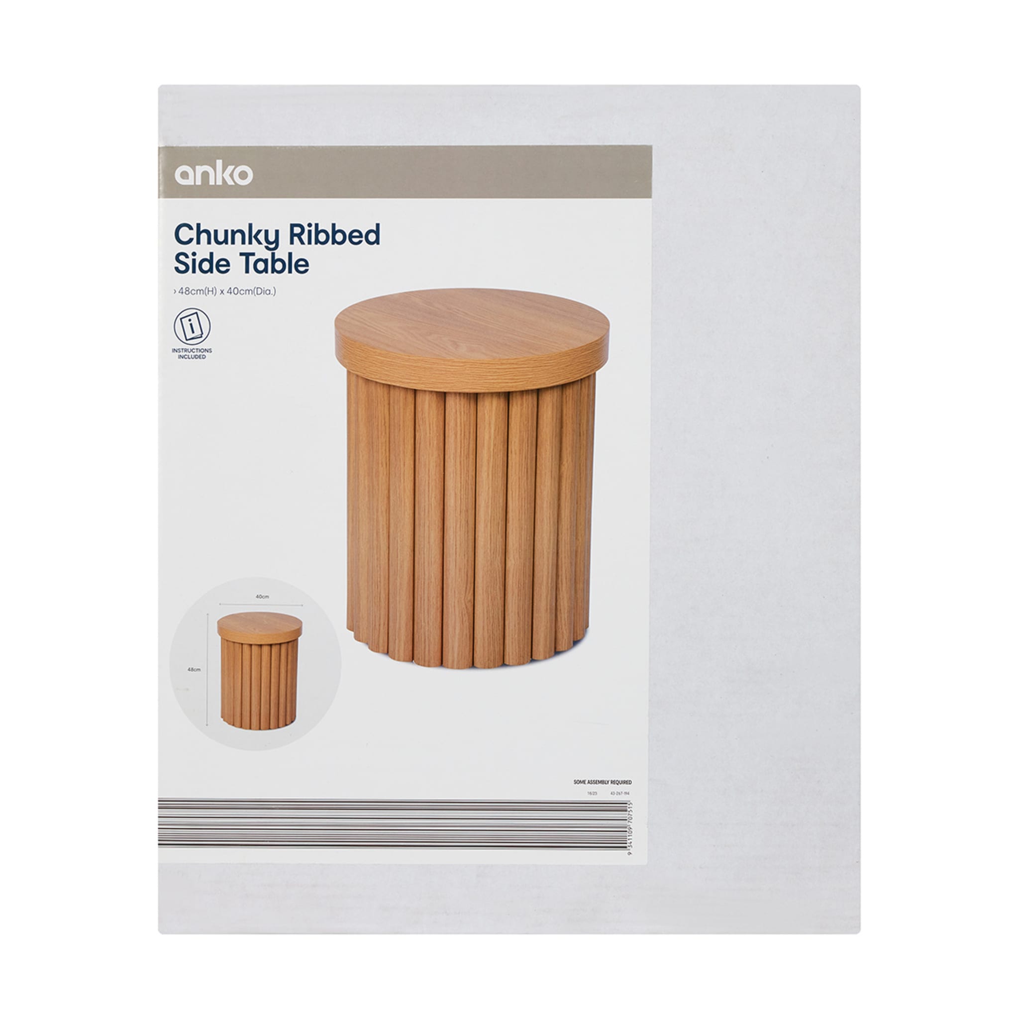 Chunky Ribbed Side Table Kmart