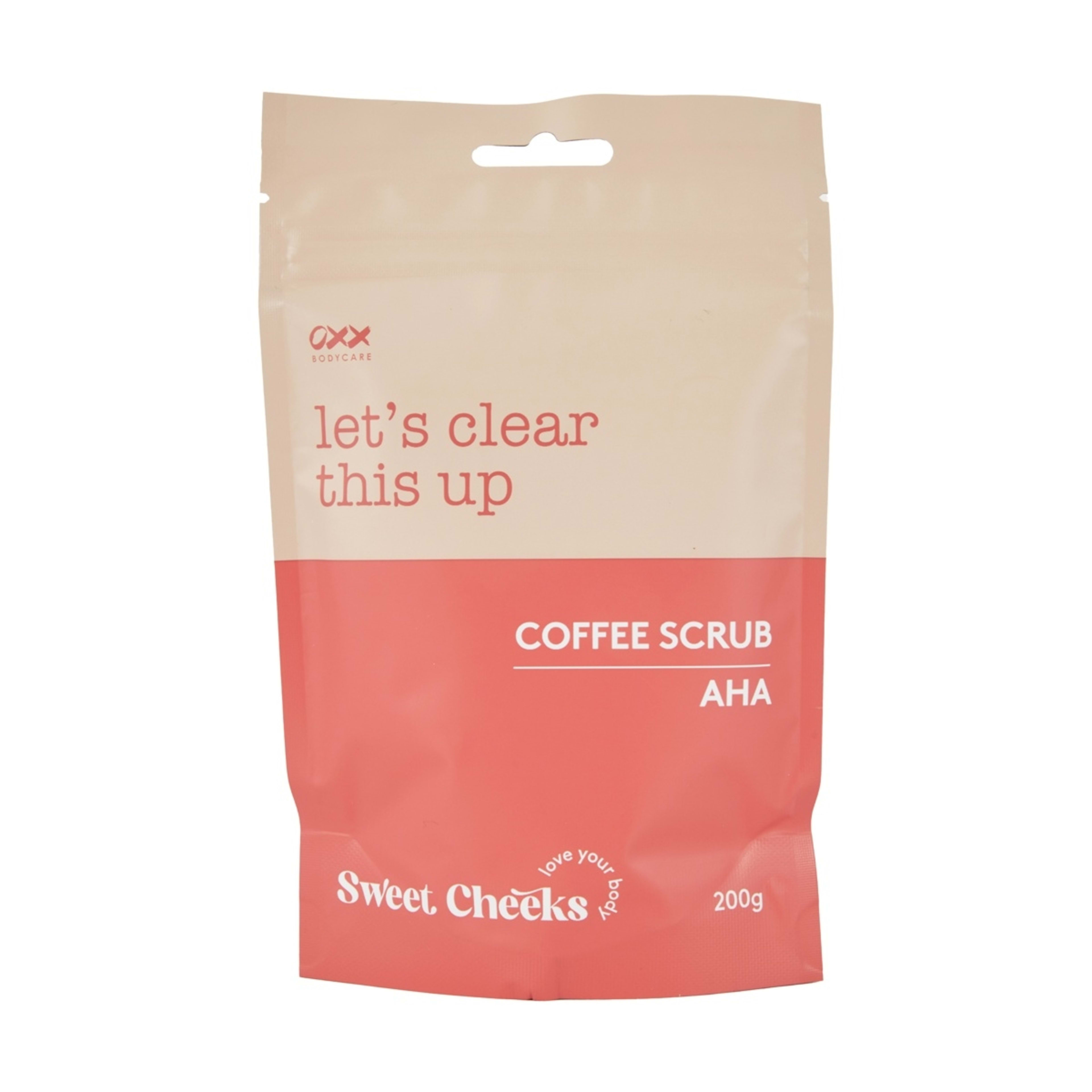 1 OXX Bodycare Let's Clear This Up Sweet Cheeks Coffee Scrub 200g - AHA, 1 of 2