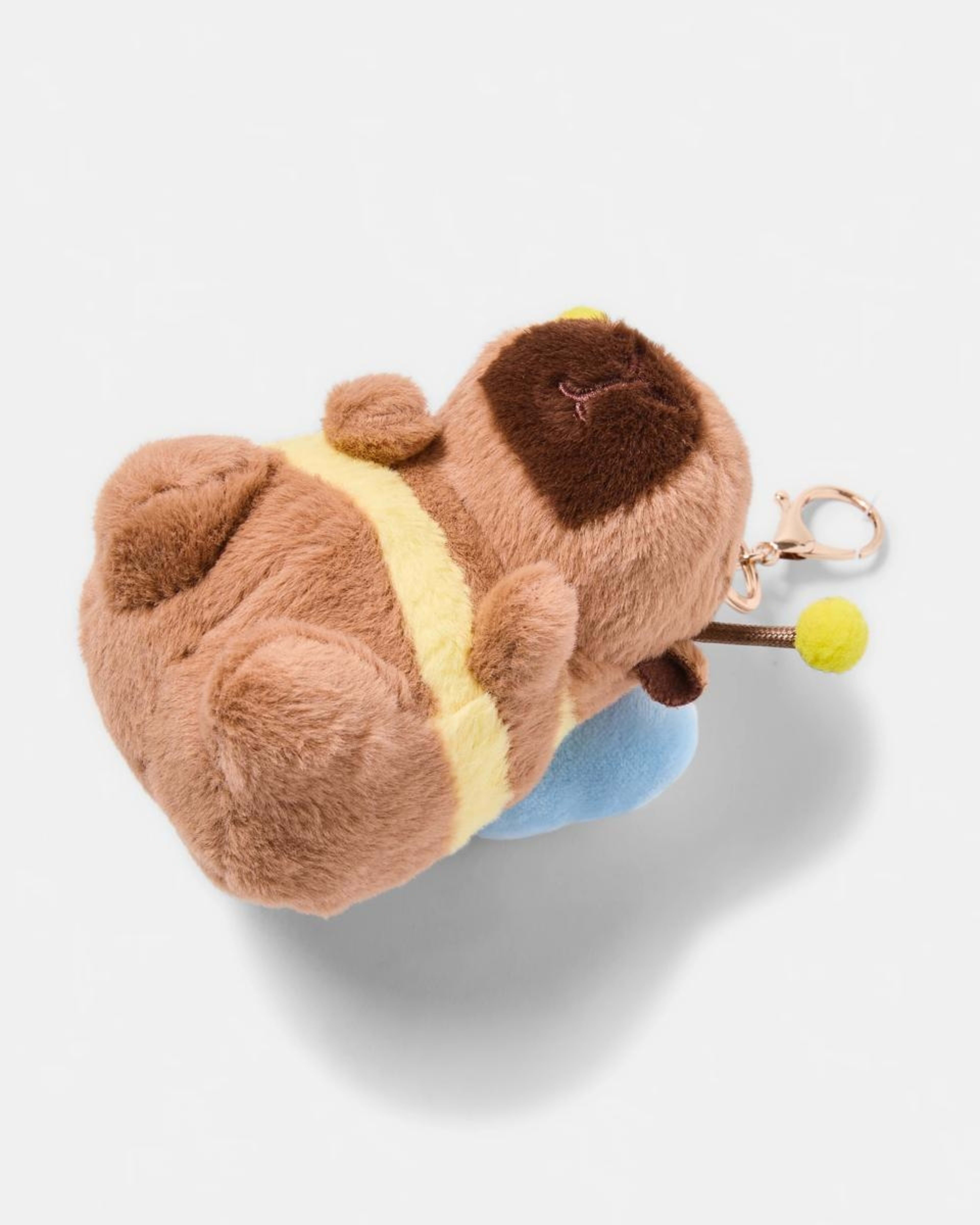 2 Bee Capybara Charm Keyring - Brown and Gold Tone Brown, 2 of 3