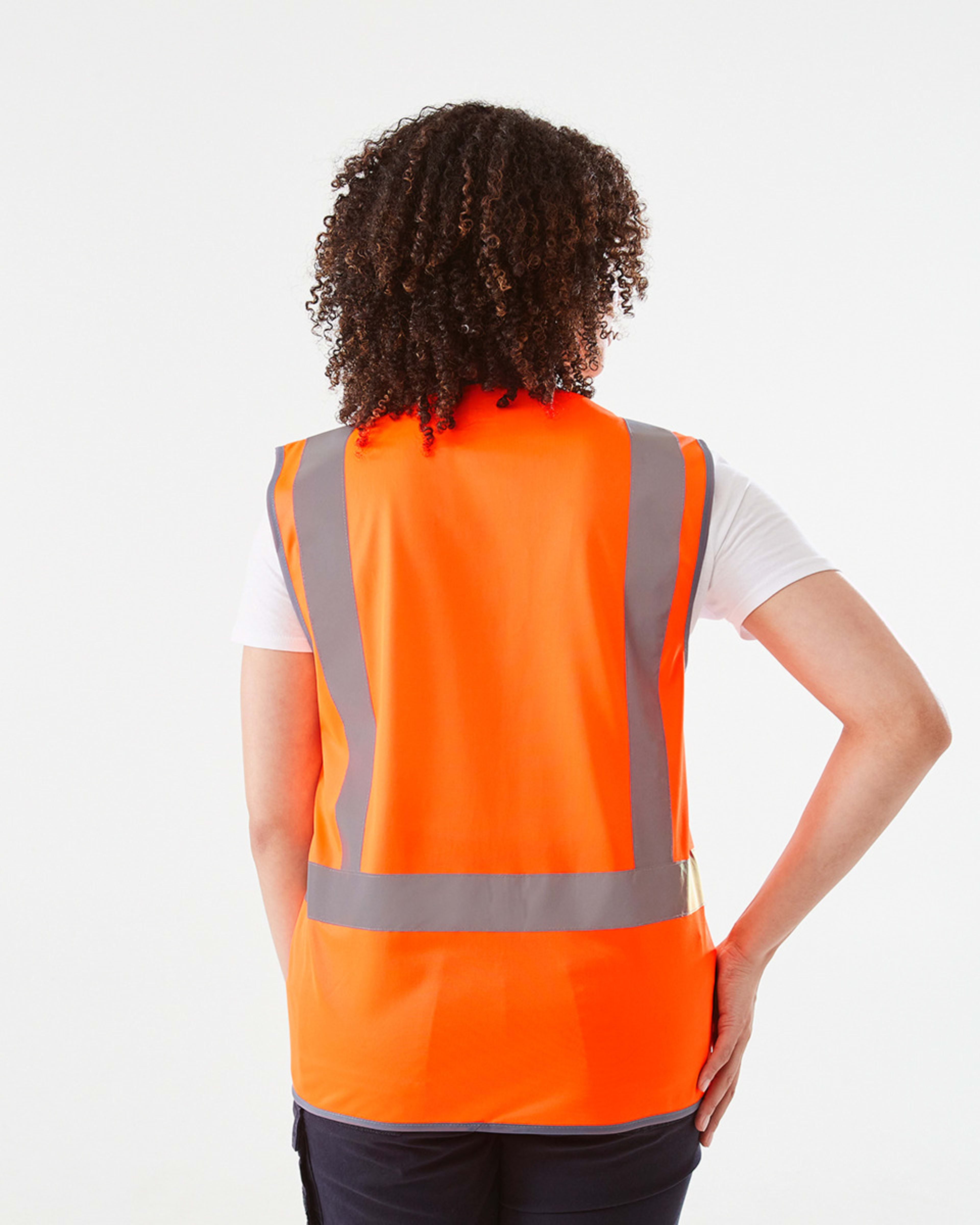 6 Workwear Hi-Visibility Vest SAFETY ORANGE, 6 of 10