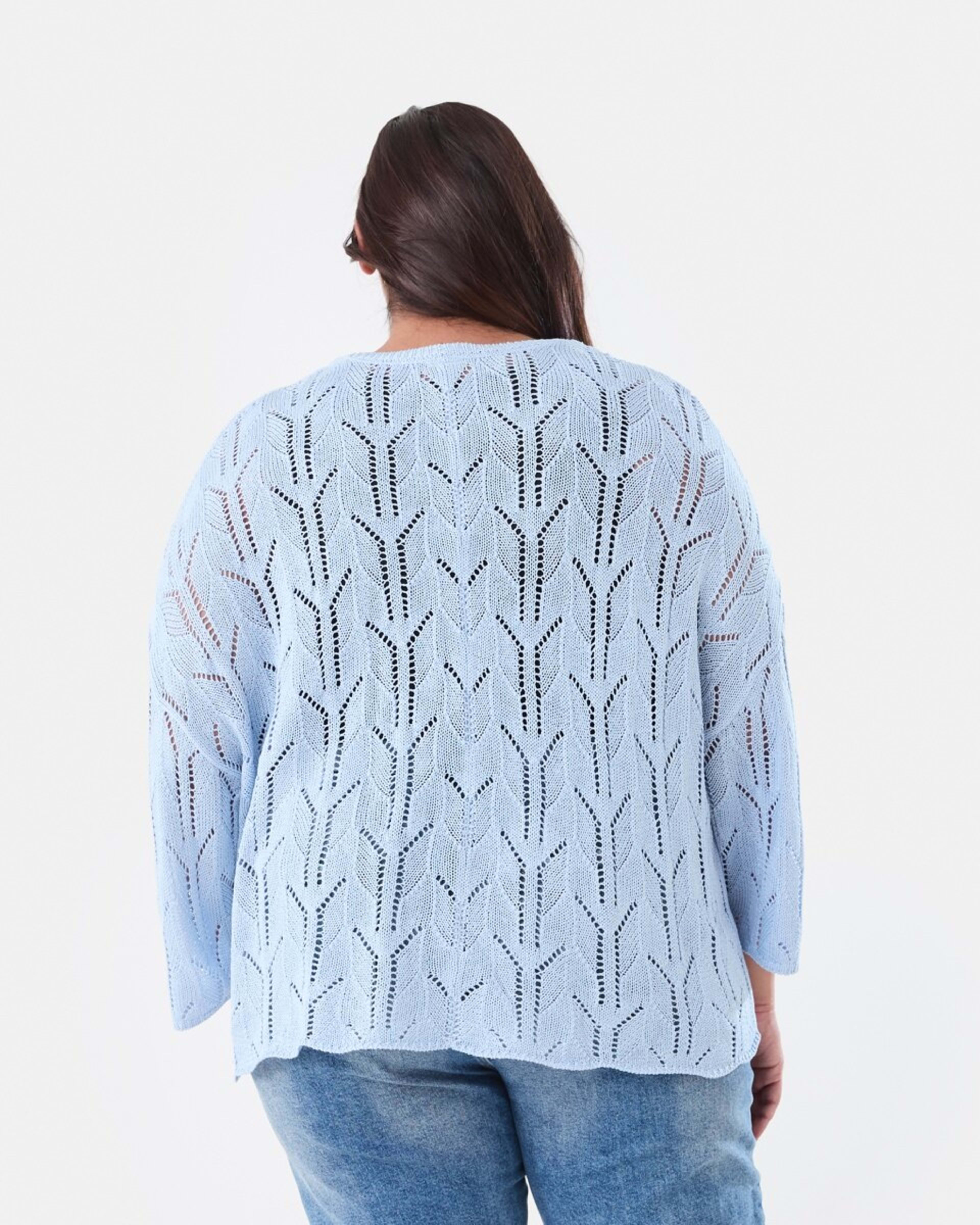 3 Curve Crochet Batwing Jumper BRUNI BLUE, 3 of 5