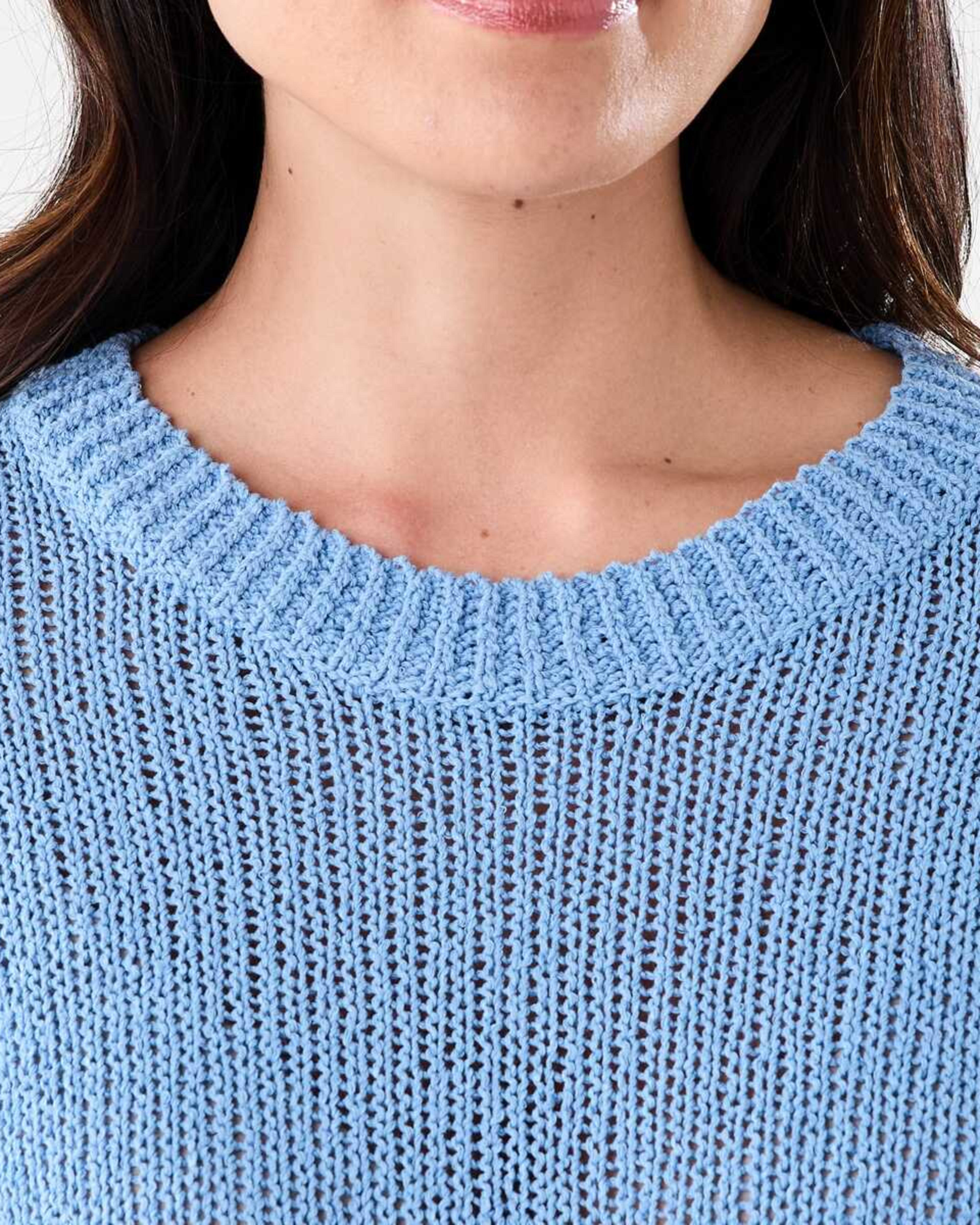 5 Cotton Slub Crew Jumper Cornflower, 5 of 5