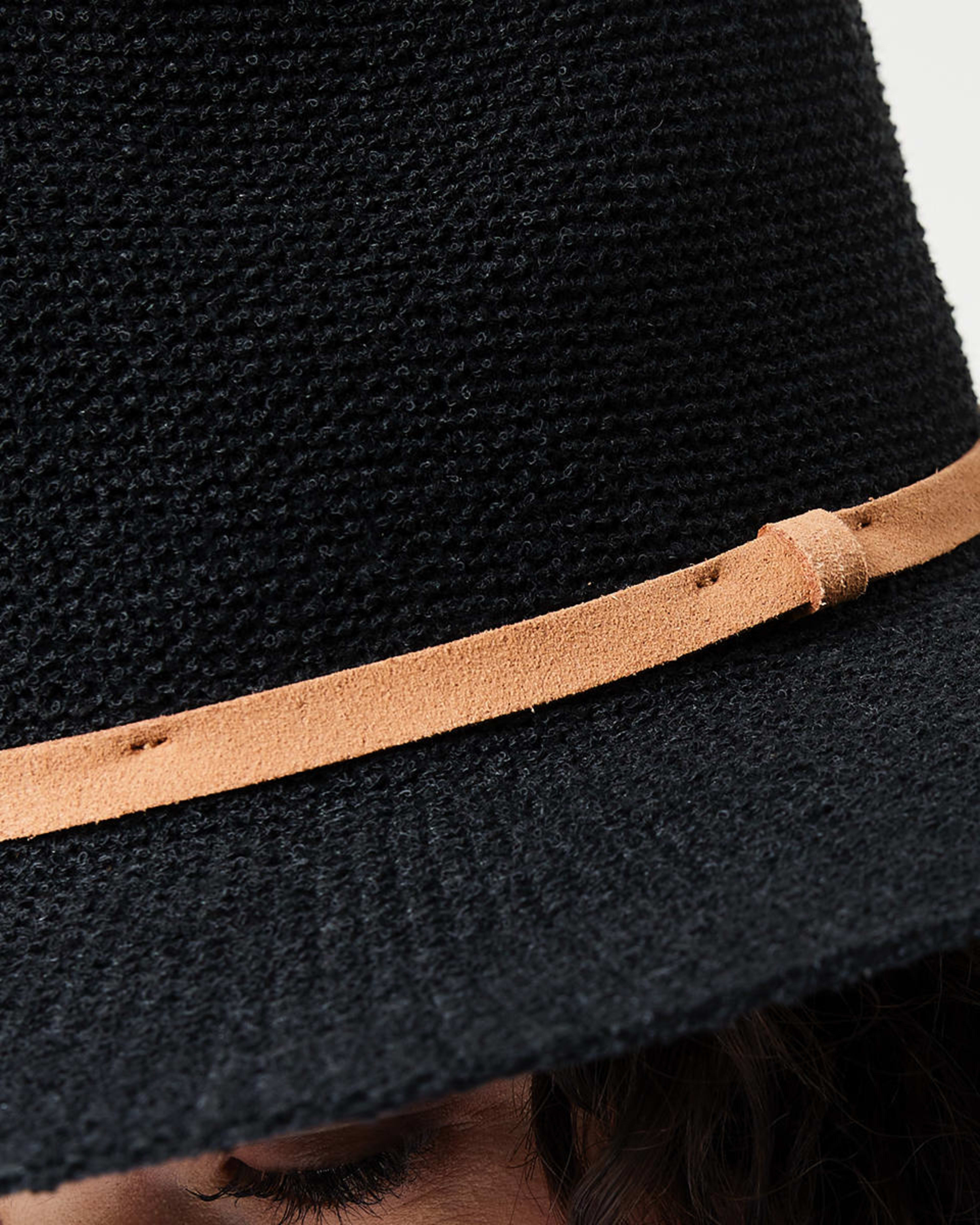 4 Woven Fedora Hat Black, 4 of 4