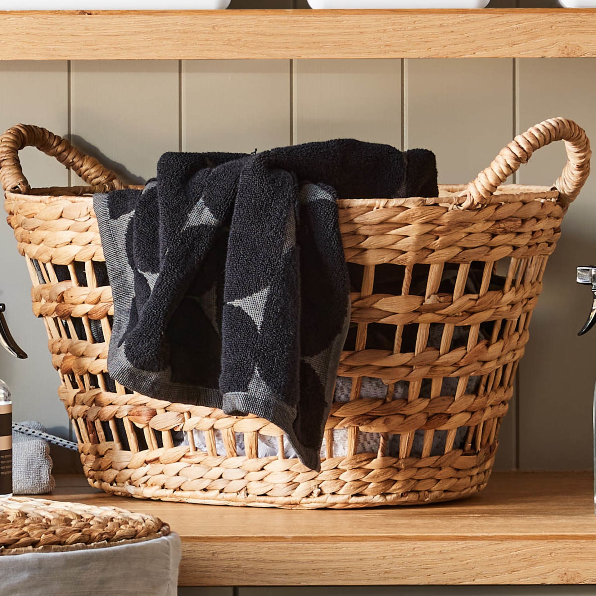 Oval Open Weave Laundry Basket Brown Kmart