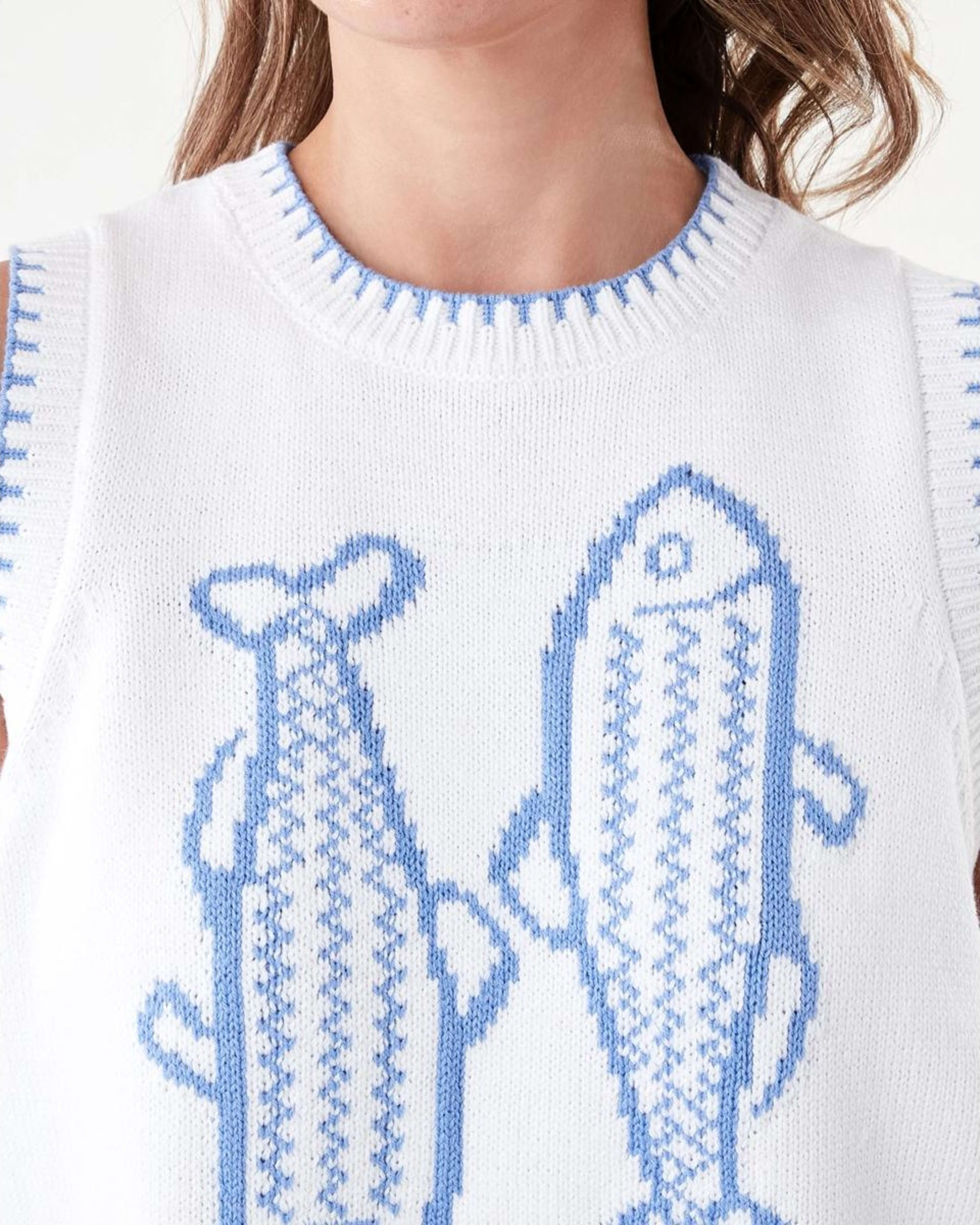 5 Jacquard Vest Blu Fish, 5 of 7