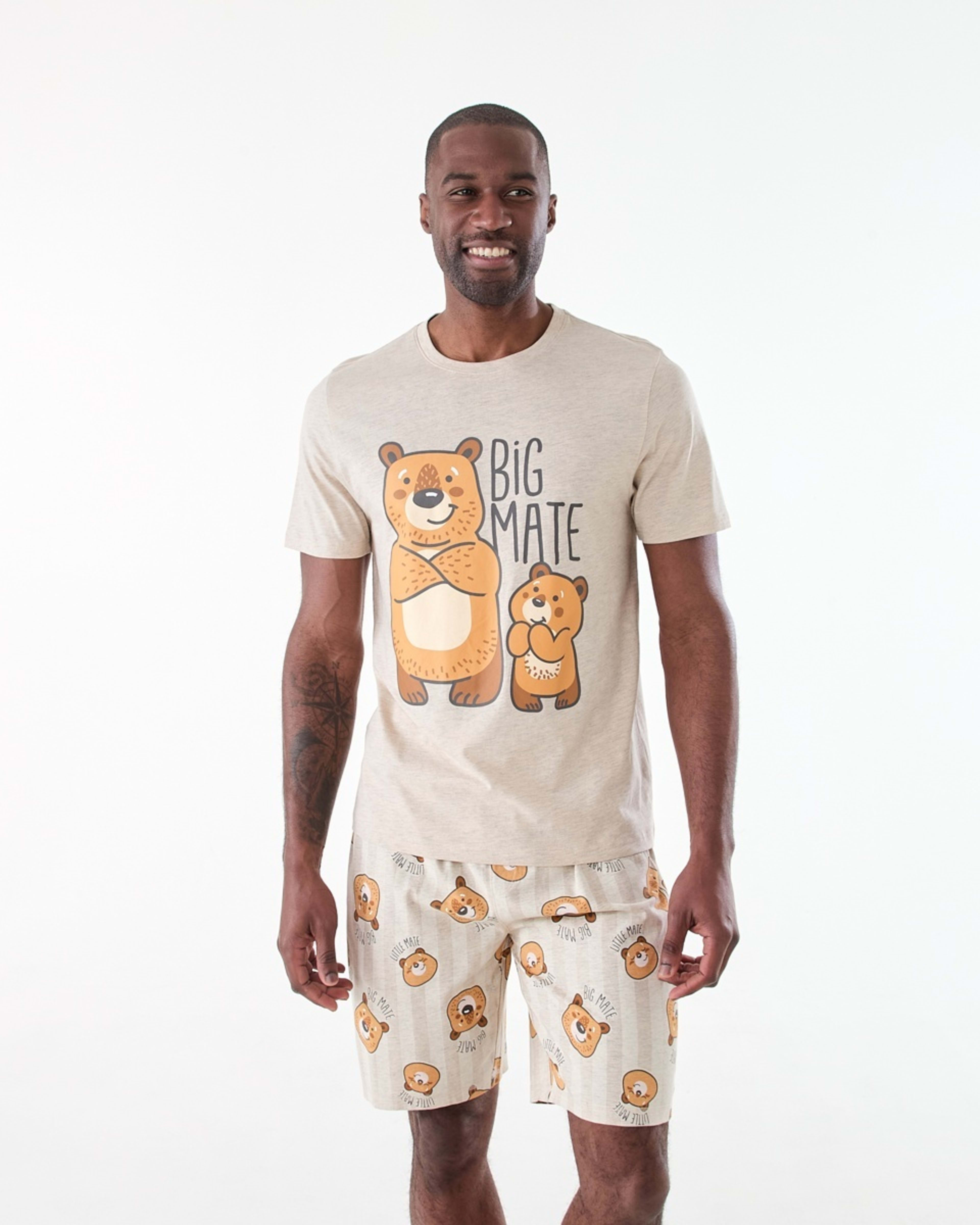 1 Short Sleeve Knit Top and Shorts Family Pyjama Set big mate
