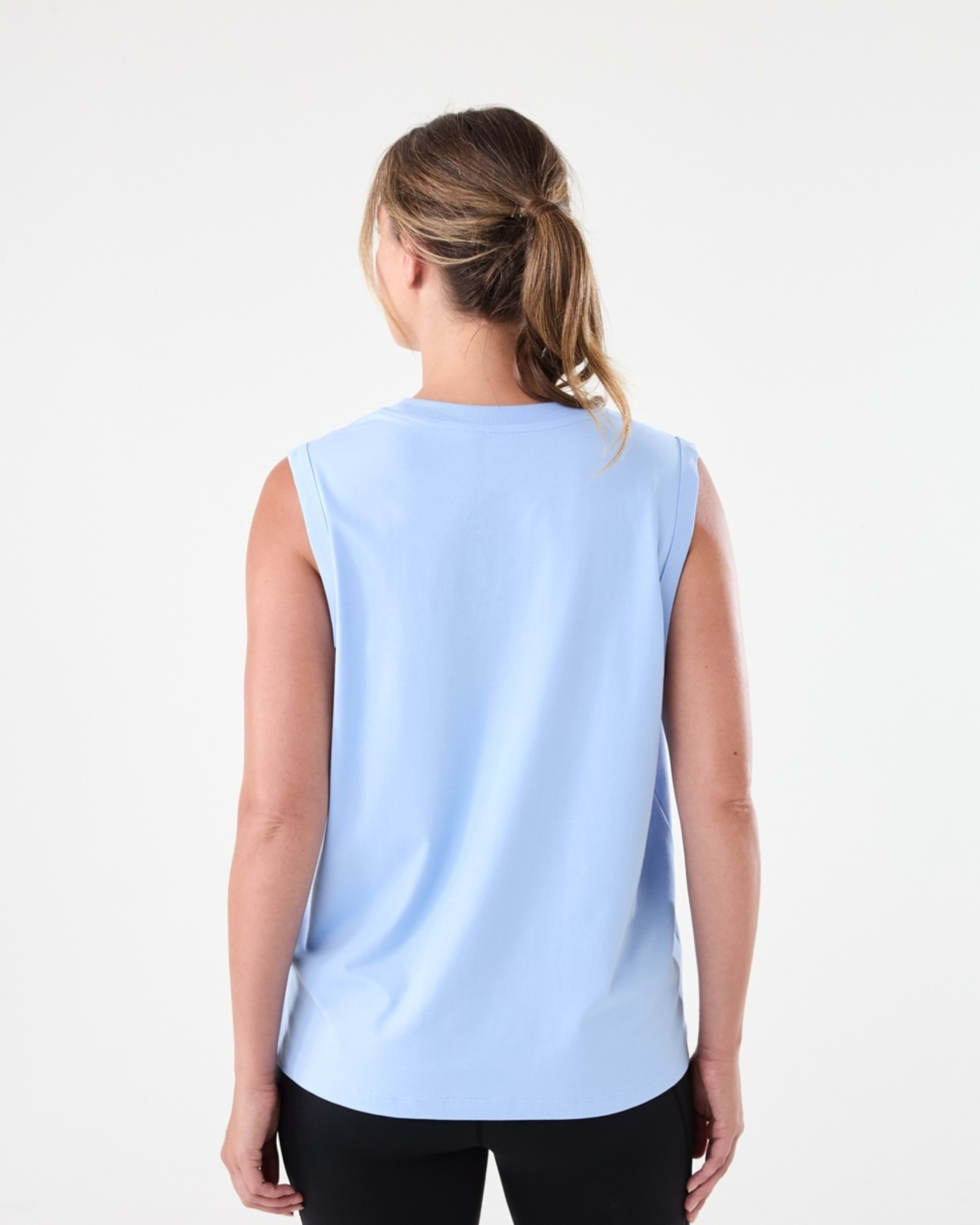 3 Active Womens Muscle Tank Blu Melody, 3 of 6