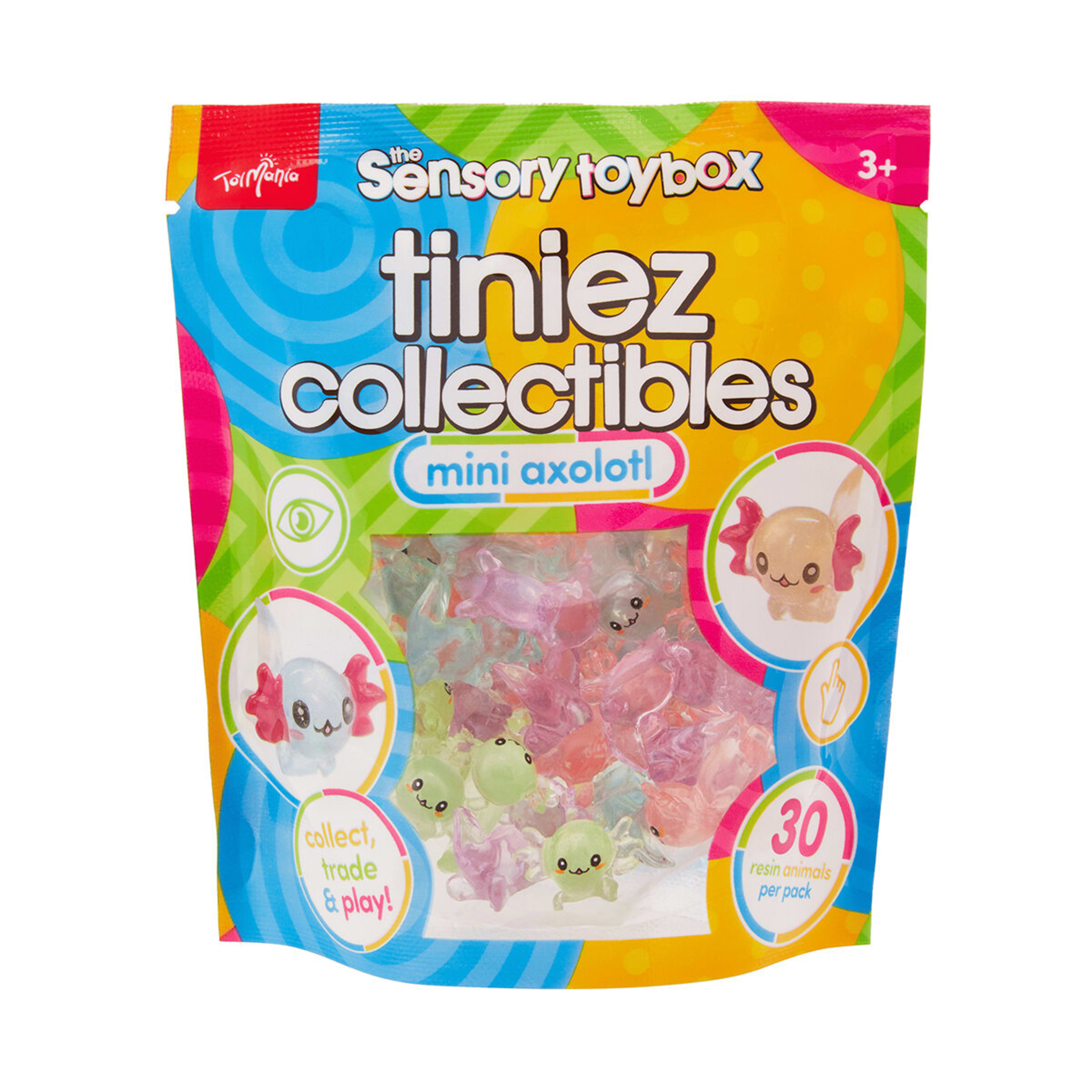 4 30 Pack ToyMania The Sensory Toy Box Tiniez Collectibles Mini Axolotl - Assorted, 4 of 8
