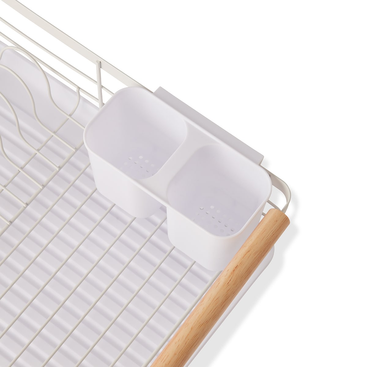 White Wooden Handle Dish Rack Kmart NZ