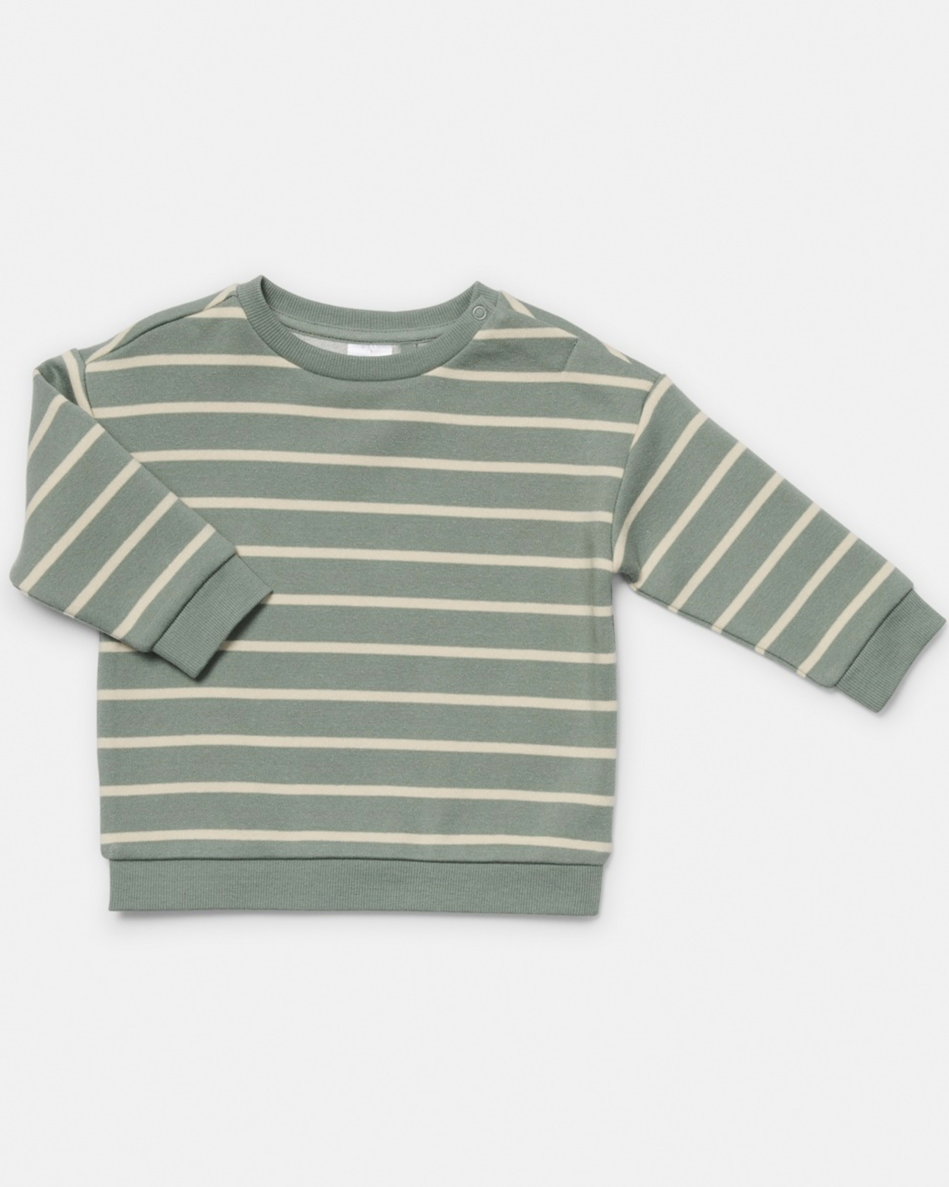 3 2 Pack Drop Shoulder Sweatshirts Grn Stripe, 3 of 6