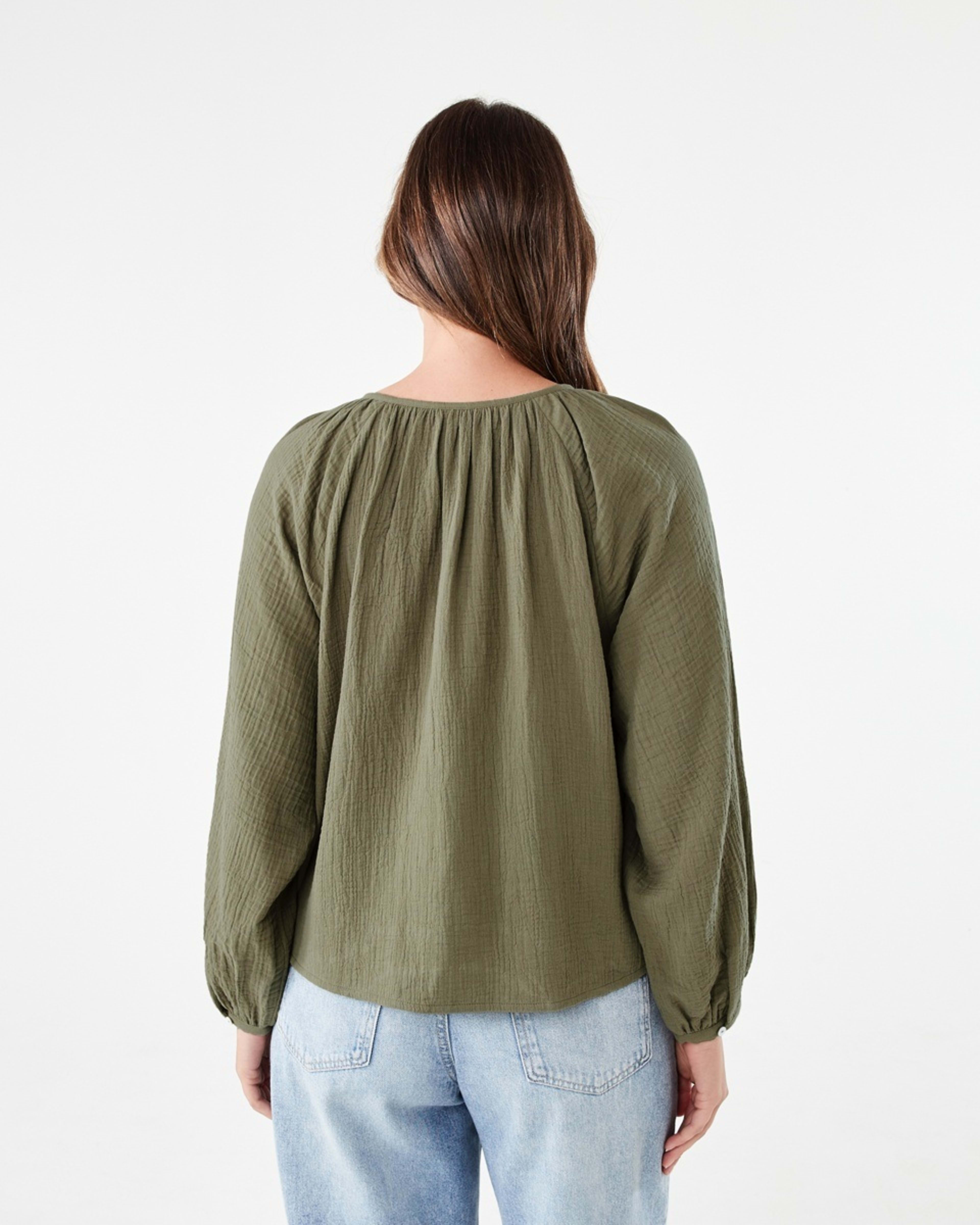 3 Long Sleeve Double Cloth Top PAVEMENT GREY, 3 of 6