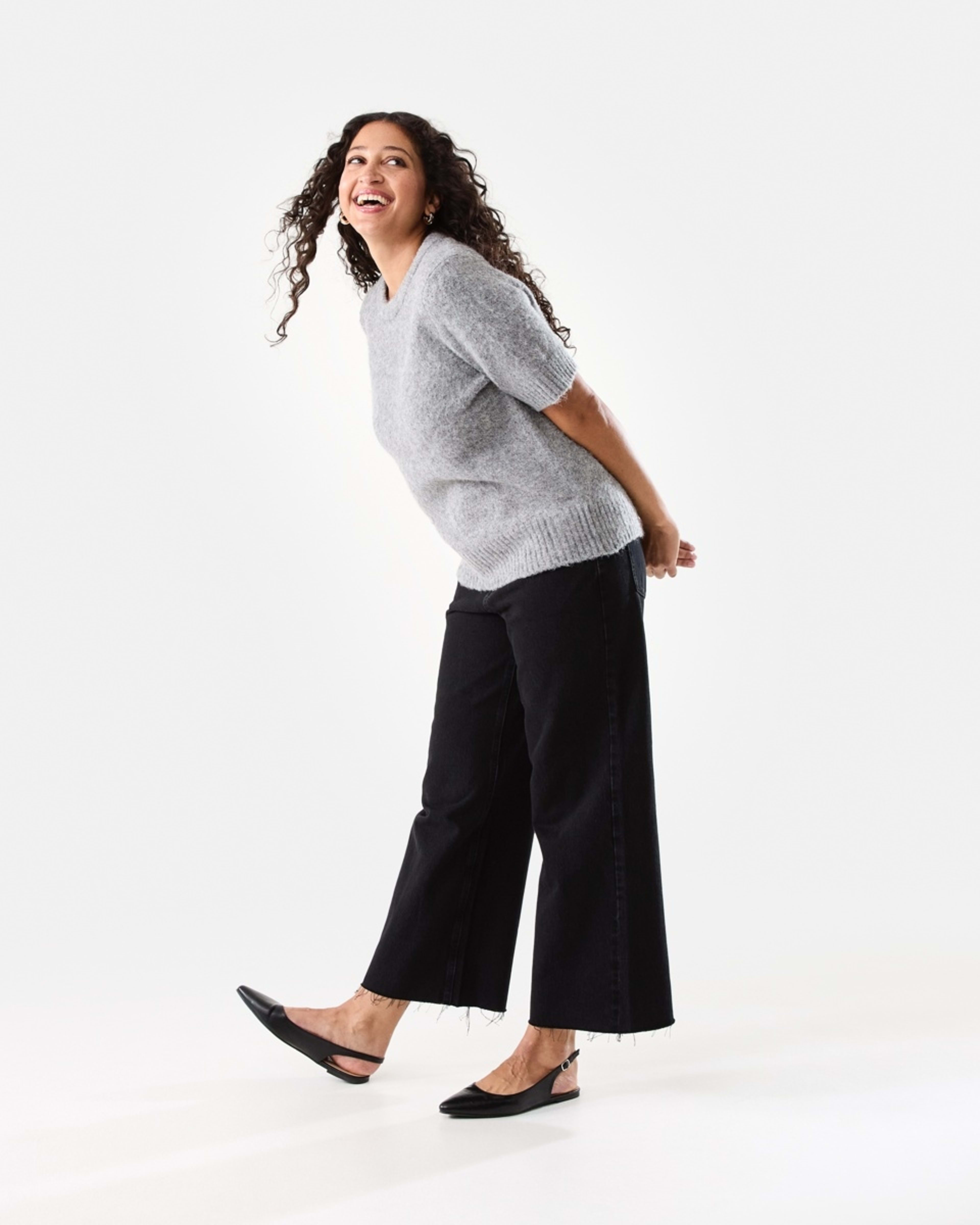 3 Wide Leg Raw Hem Jeans BLACK WASH, 3 of 7