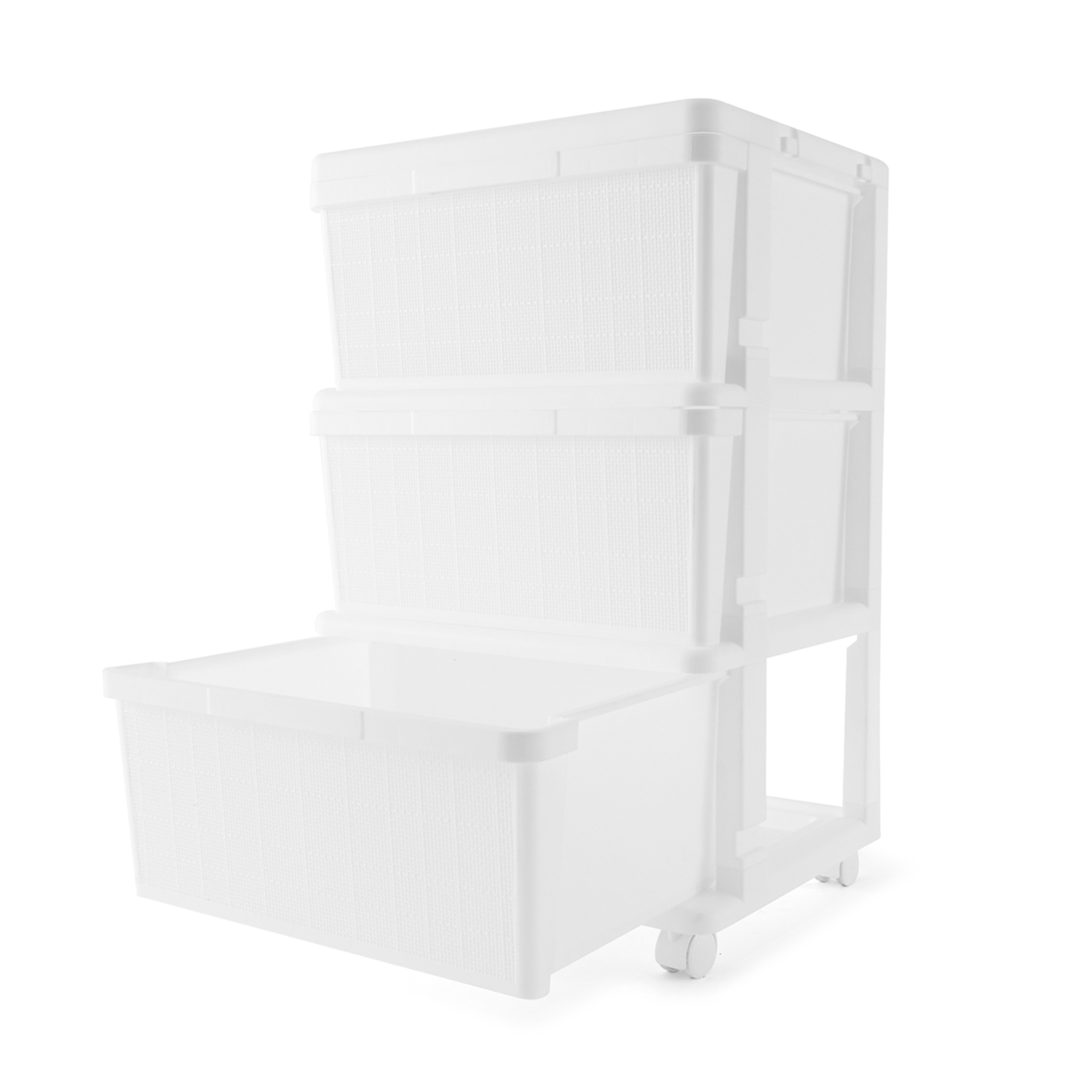 2 3 Linen Weave Drawers - White, 2 of 10