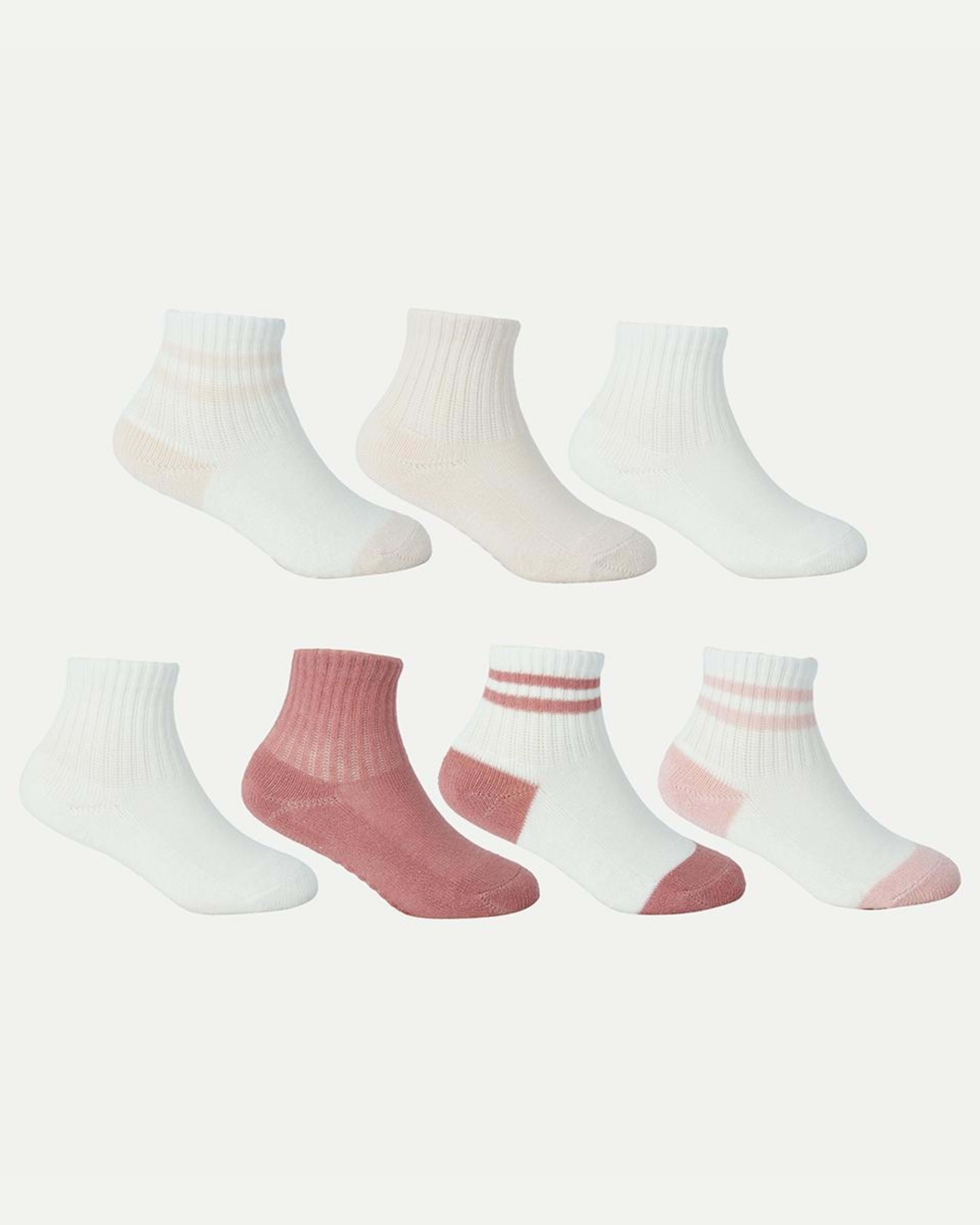 2 7 Pack Sports Quarter Crew Socks Asrtdpnk, 2 of 3