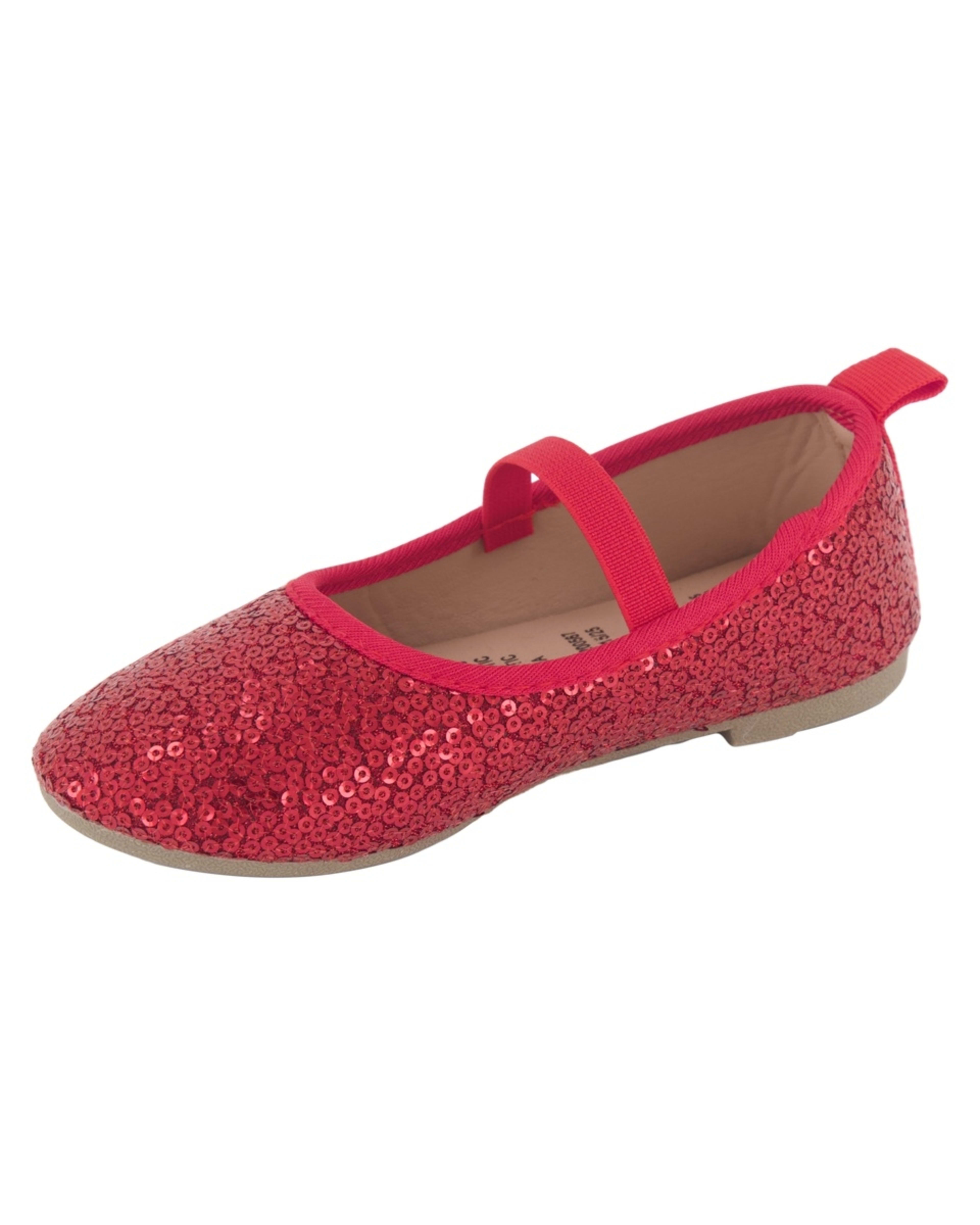 3 Junior Sequin Flats RED SEQUIN, 3 of 5