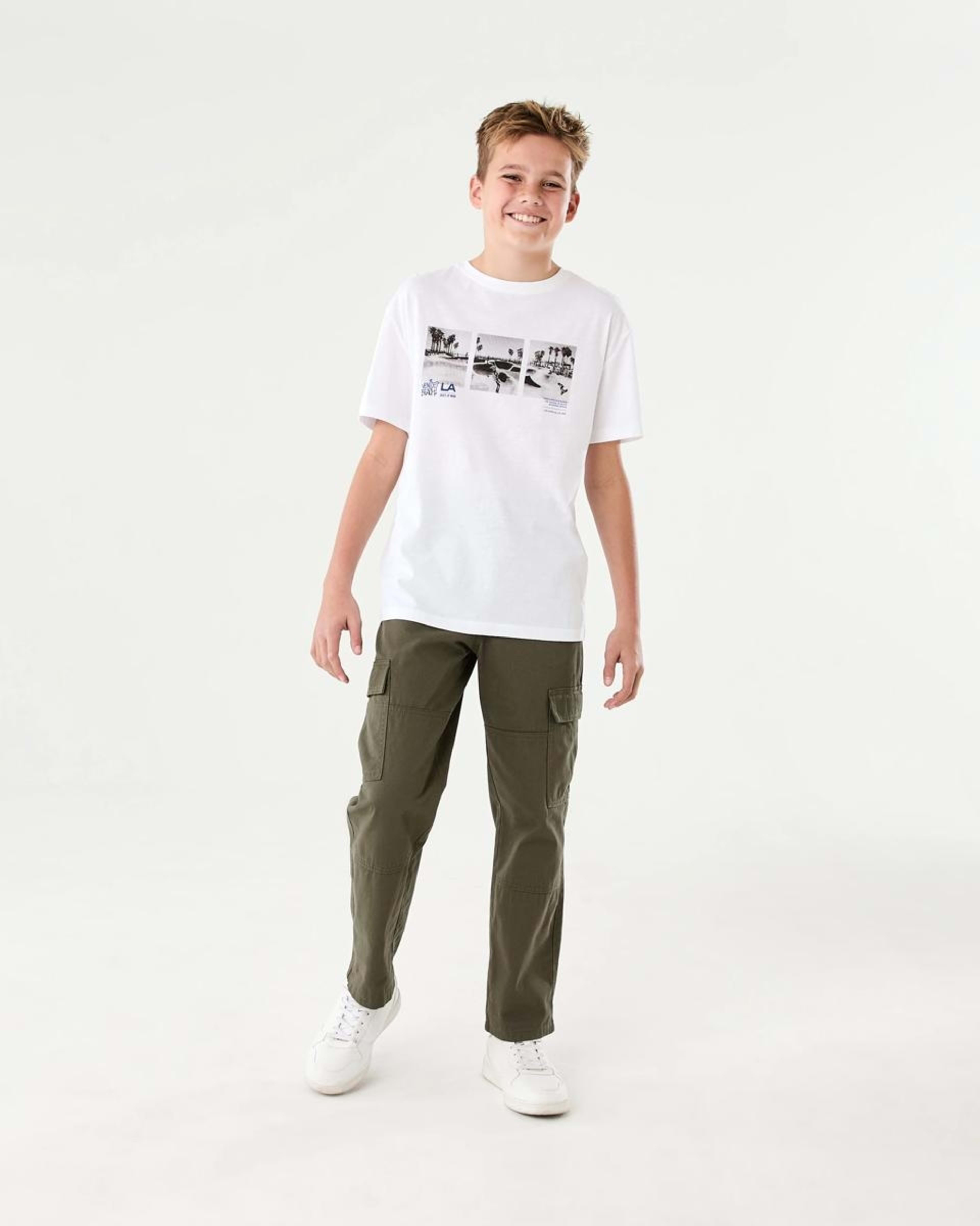 6 Short Sleeve Graphic Print T-shirt LA SKATE OF MIND WHITE, 6 of 7