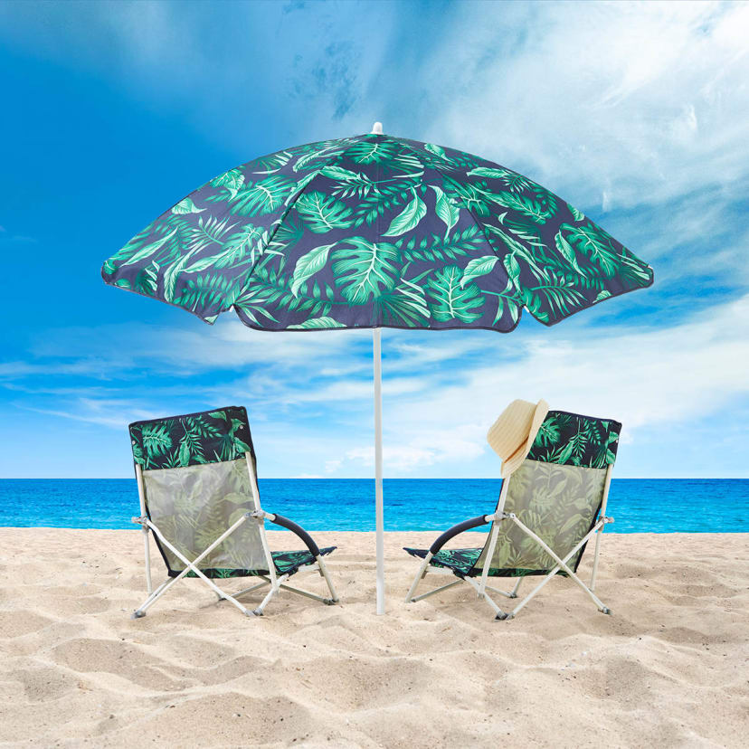 1.8m Tropical Leaf Beach Umbrella Kmart
