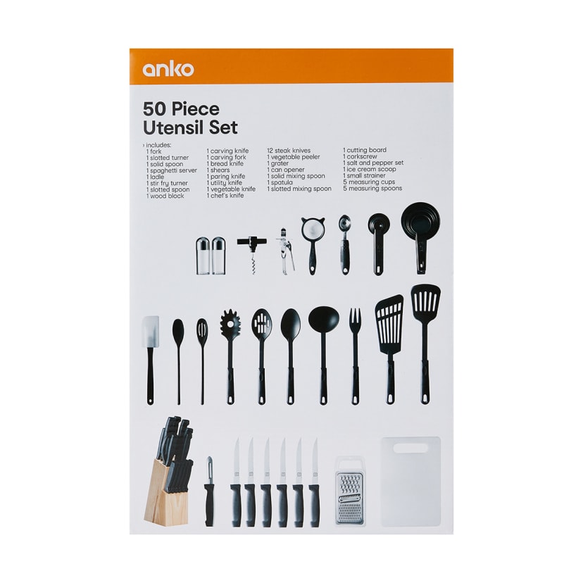 50 Piece Utensil Set Kmart