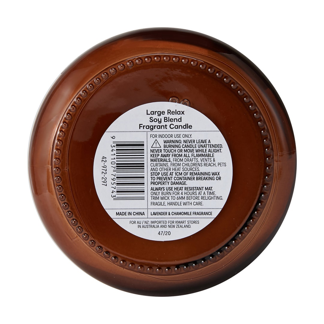 Relax Soy Blend Fragrant Candle Large Kmart