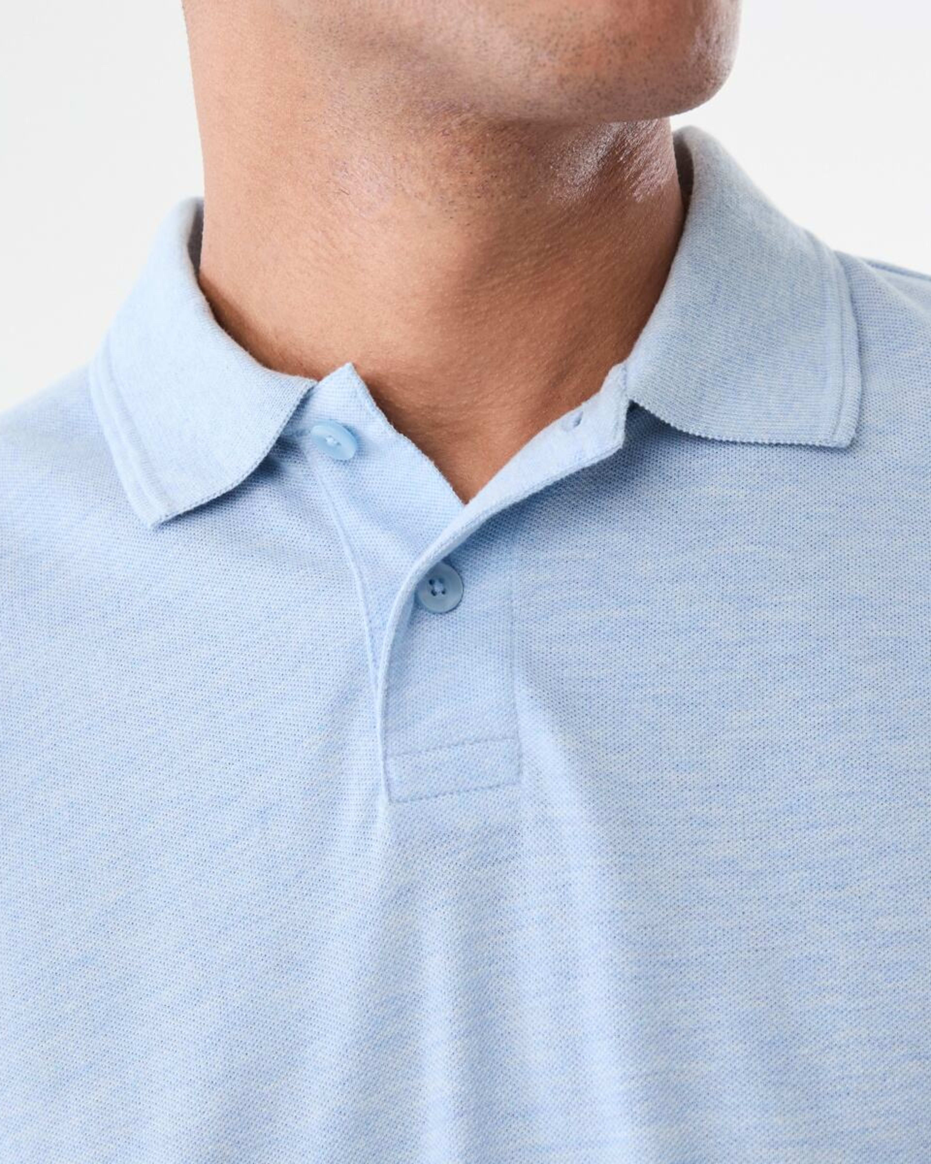 5 Pique Polo Shirt FOG BLUE MARLE, 5 of 5