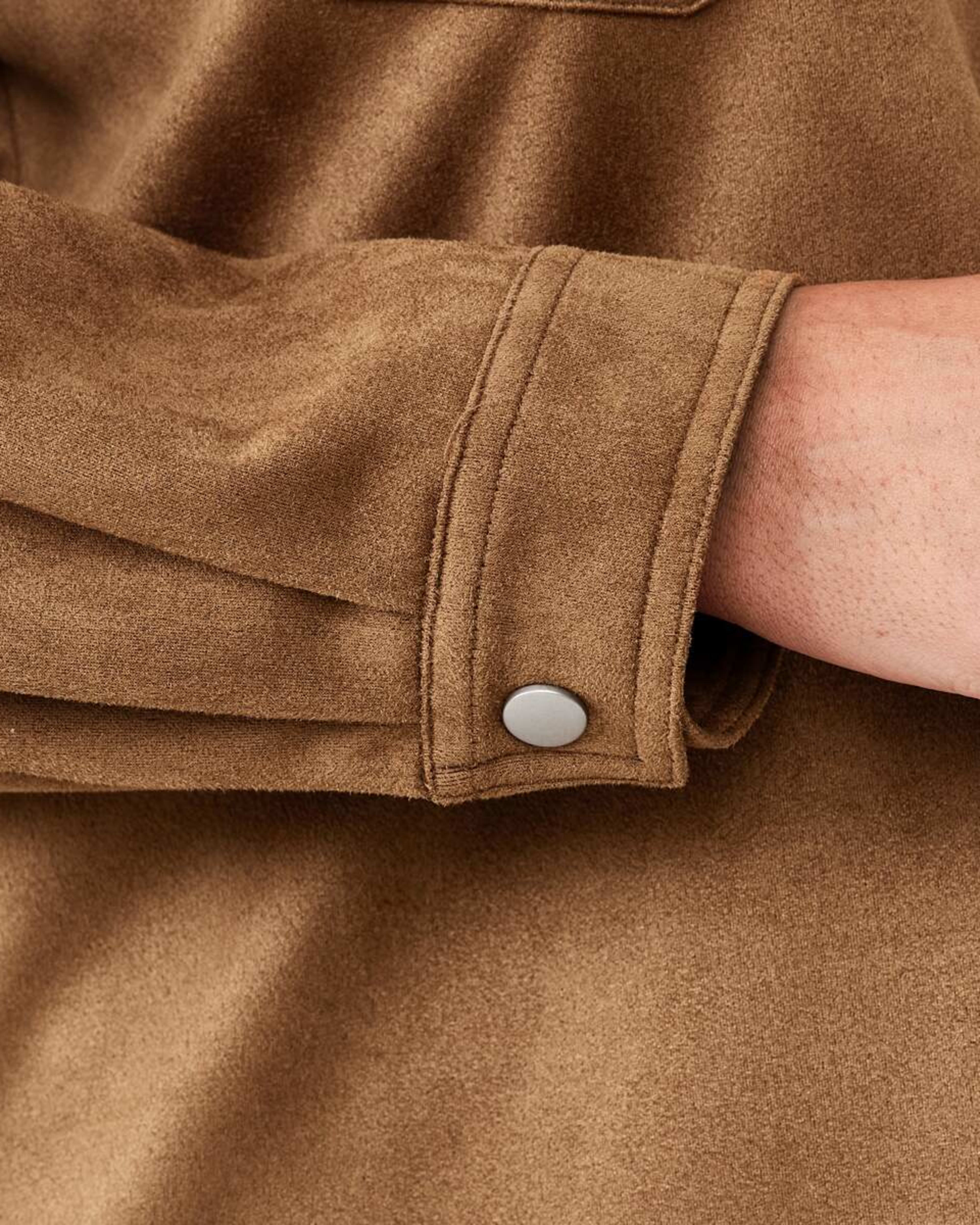 8 Long Sleeve Suedette Shirt Deep Camel, 8 of 8