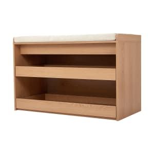 Oak Shoe Storage Bench with Drawers