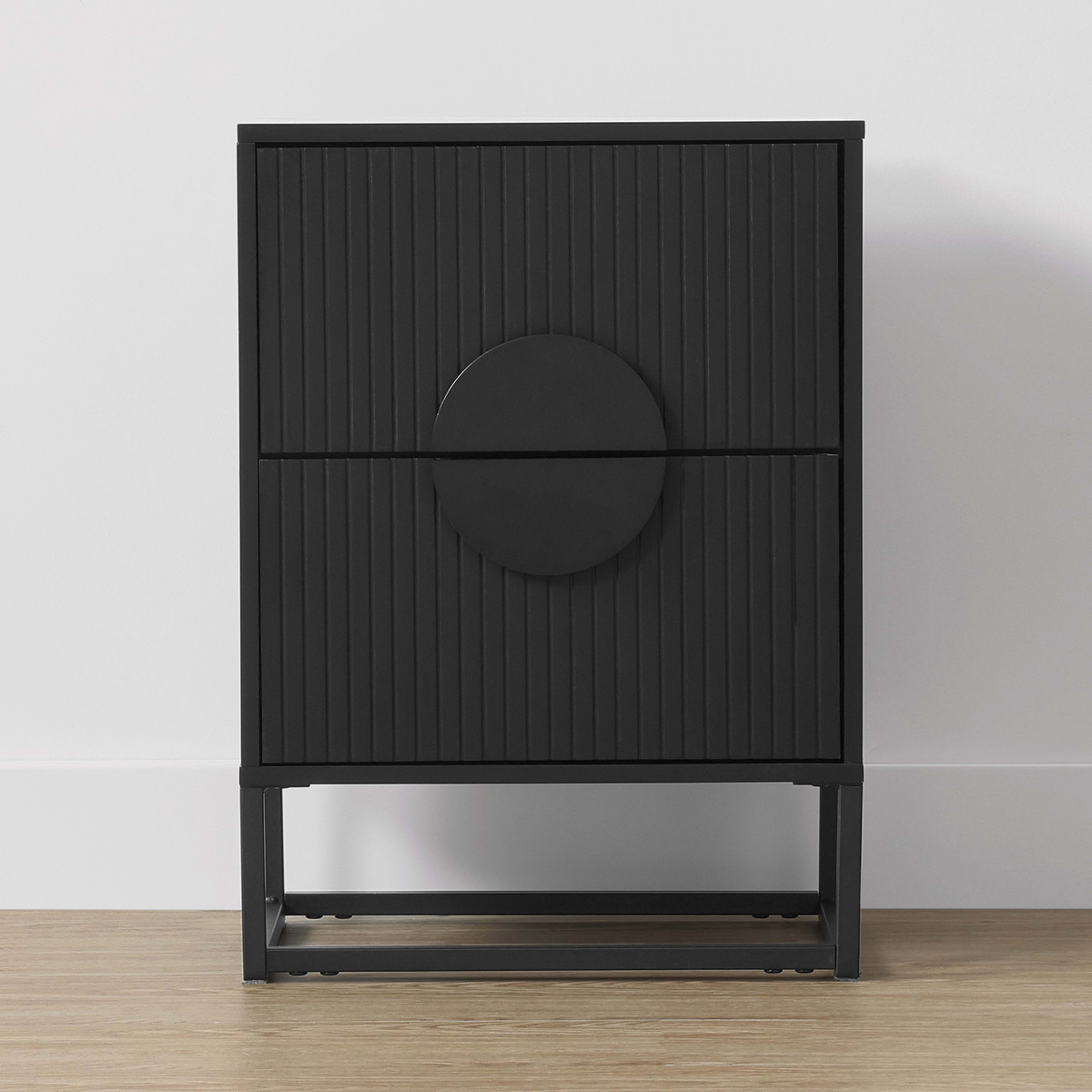3 Stevie 2 Drawer Bedside Table - Black, 3 of 10
