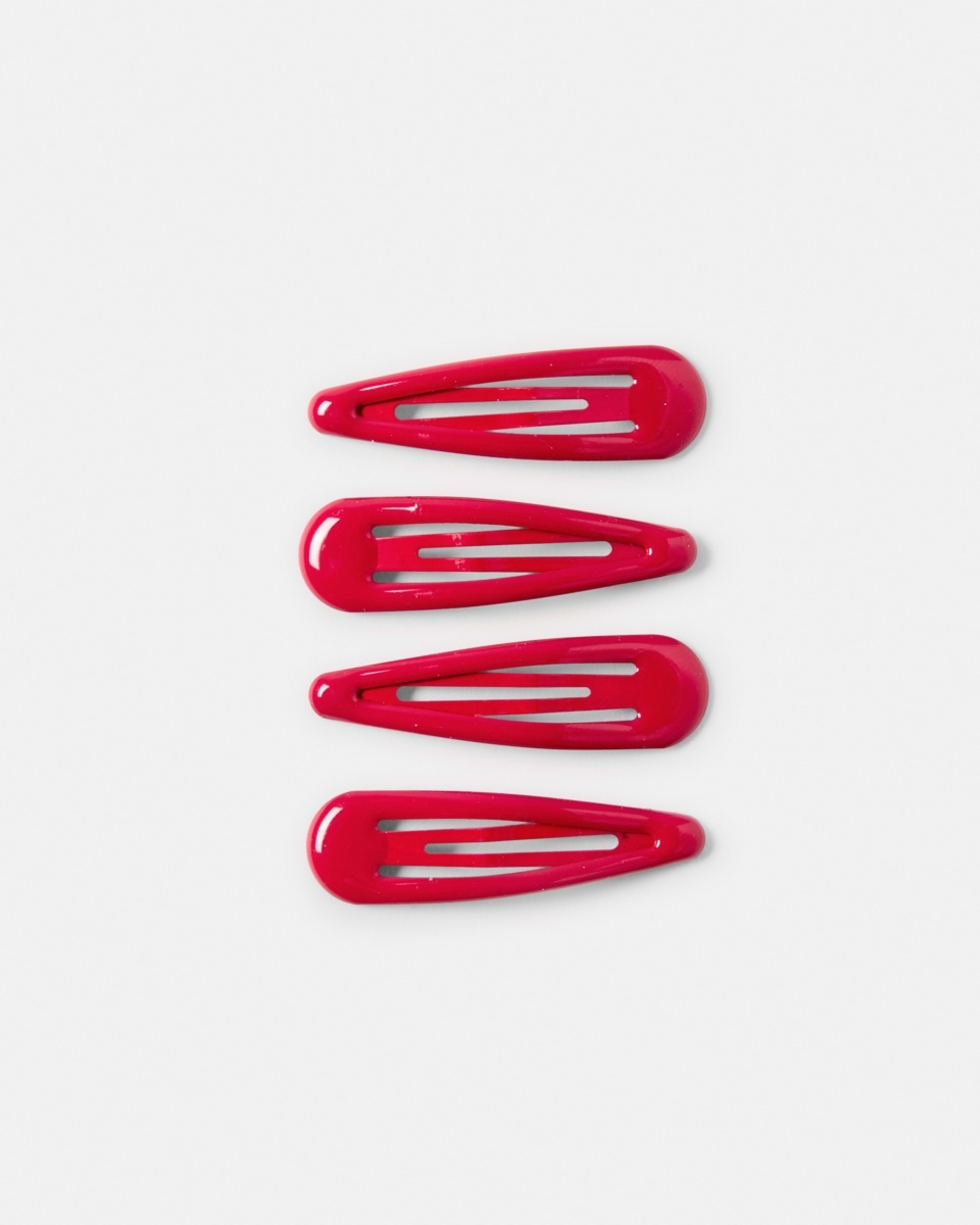 1 4 Pack School Basic Snap Hair Clips Salsa, 1 of 3
