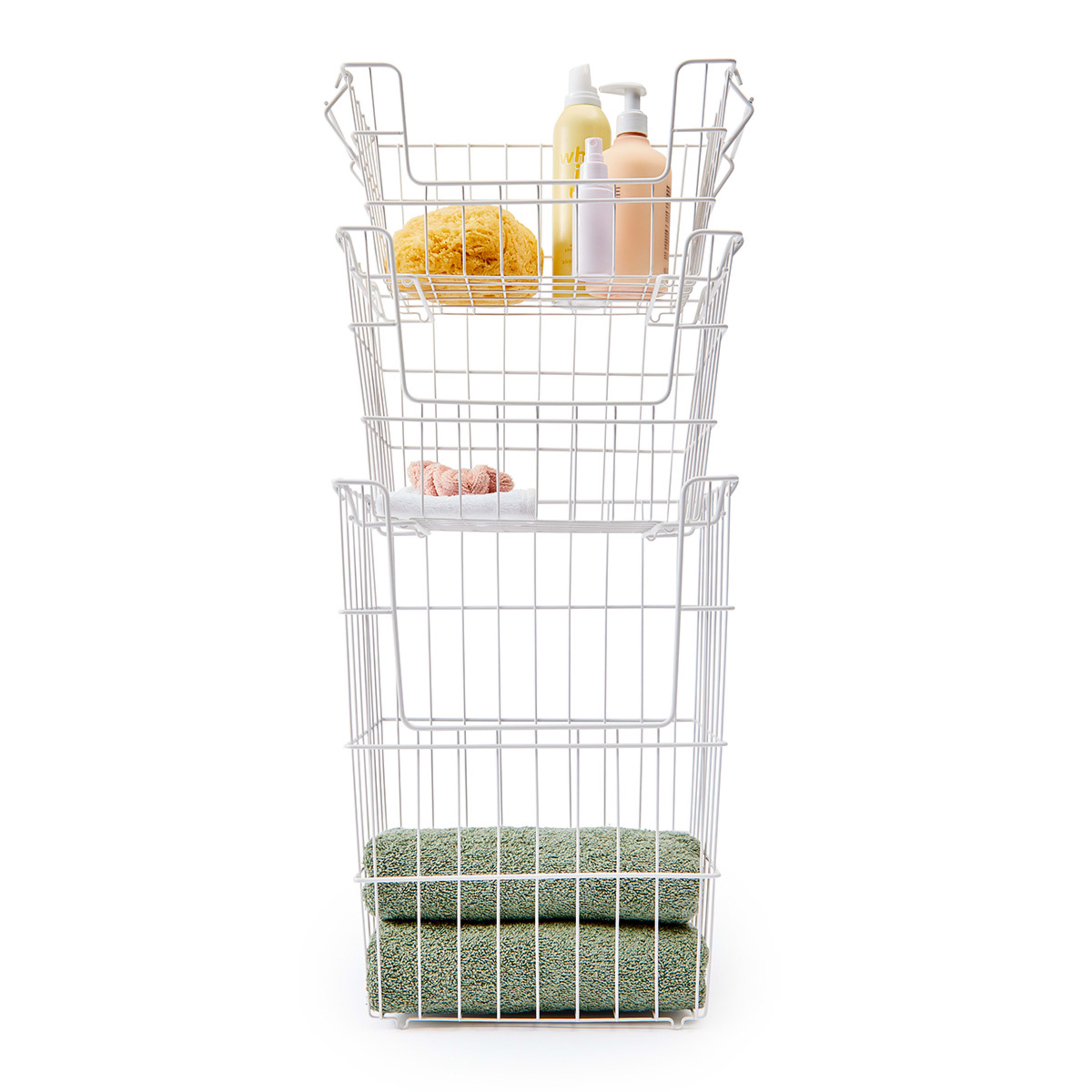 Set of 3 Nested Wire Baskets White Kmart