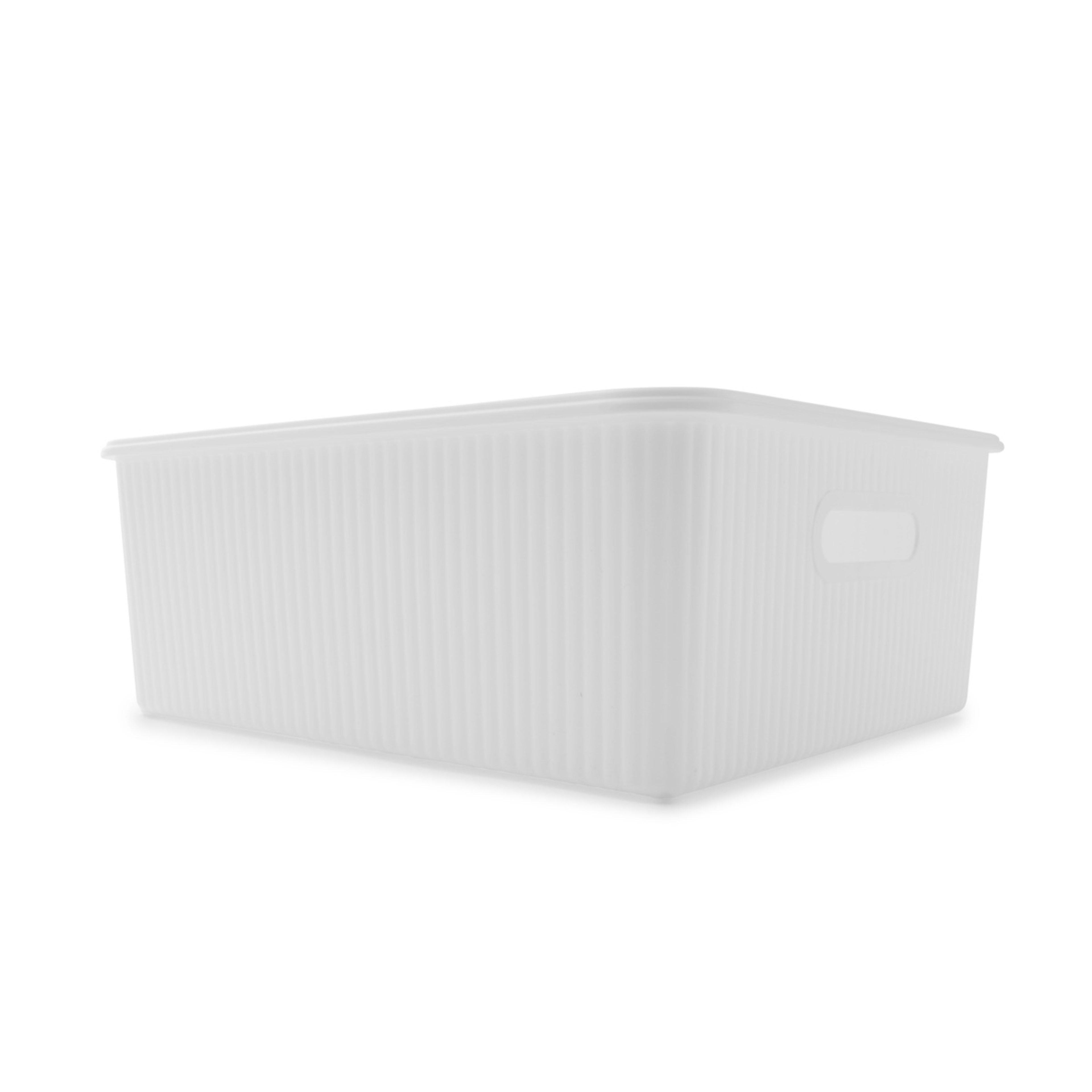 1 19L Ribbed Container - White, 1 of 10
