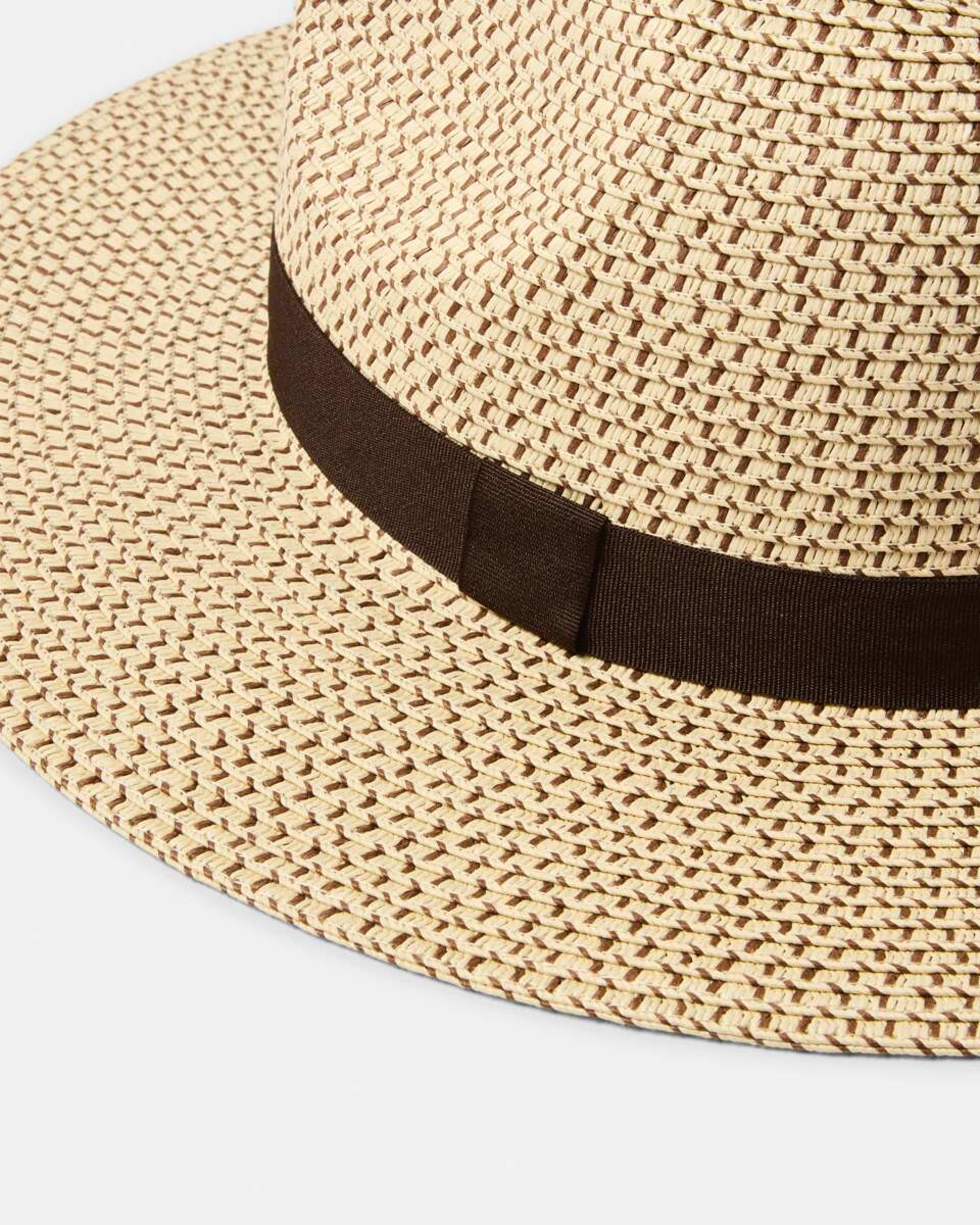 2 Metal Trim Fedora Hat NATURAL, 2 of 2