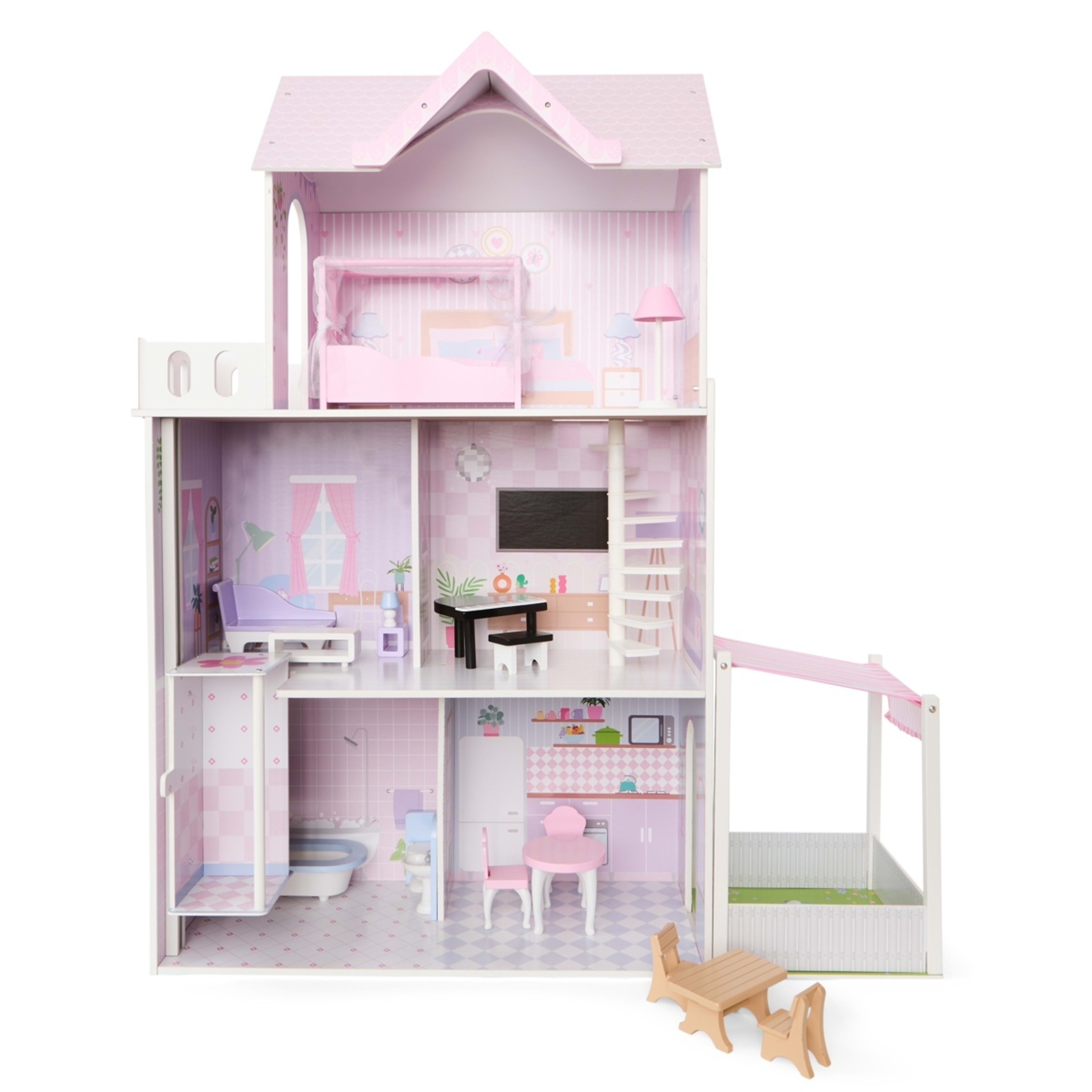 6 21 Piece Wooden Fashion Dollhouse, 6 of 10