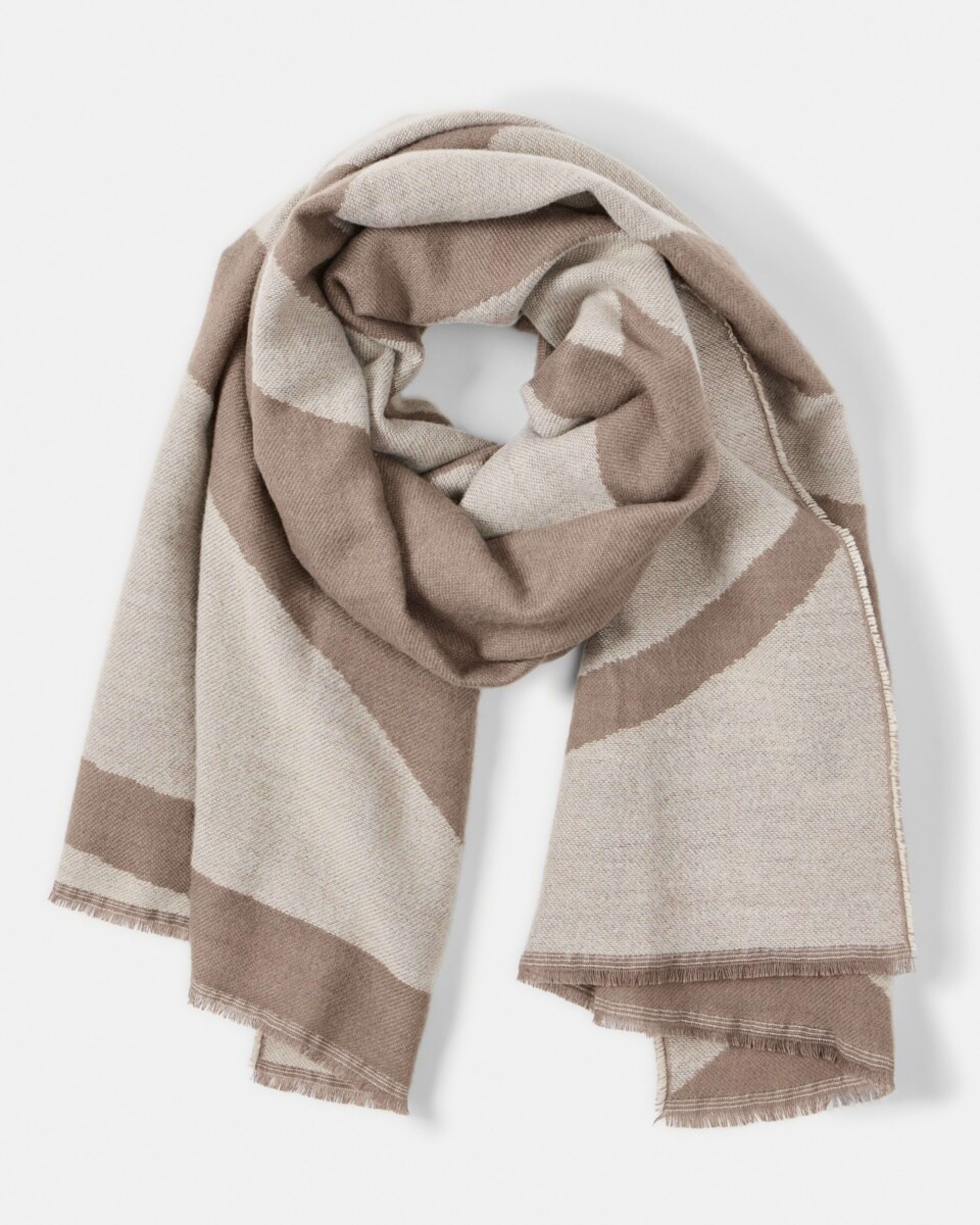 1 Jacquard Scarf Taupe Swrl